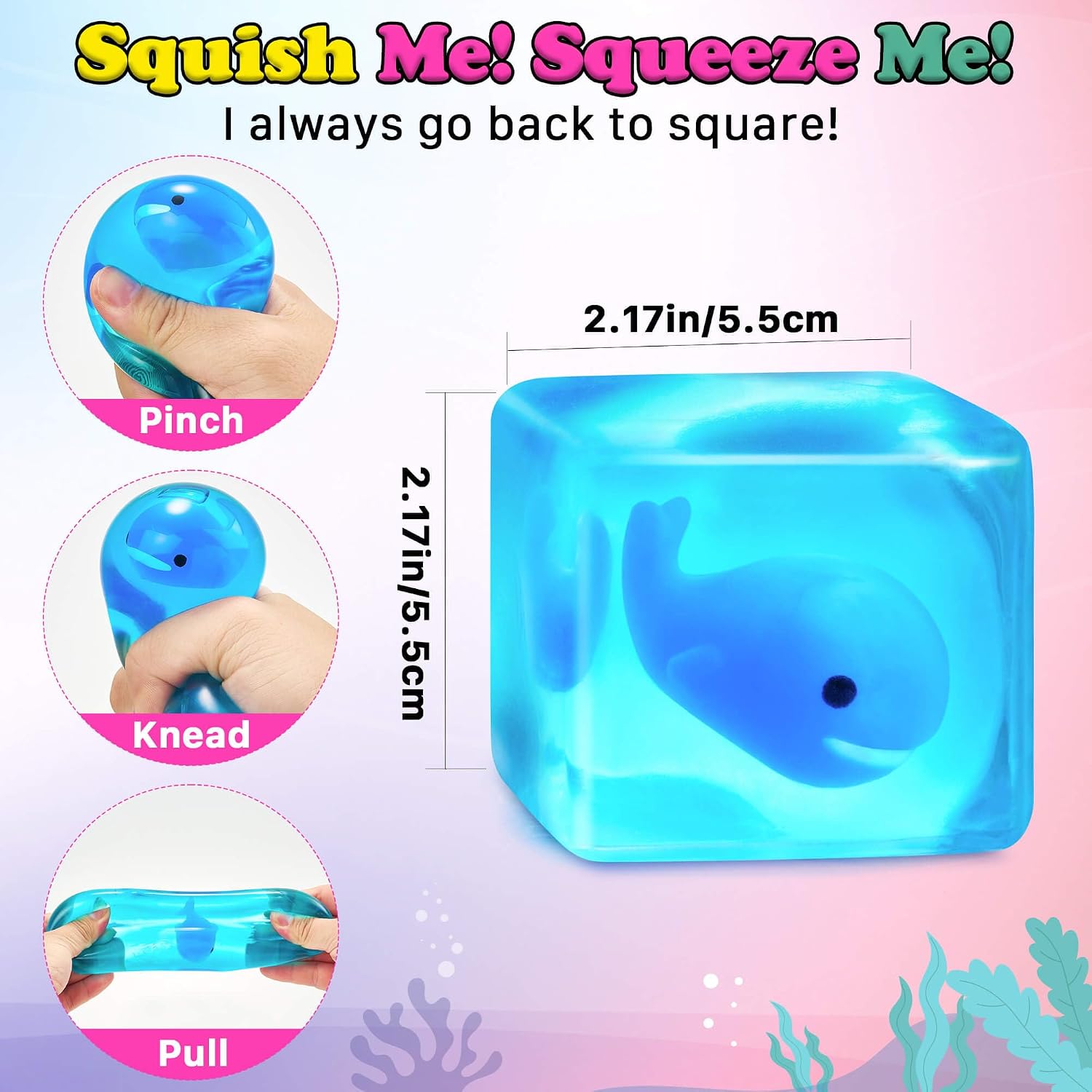 Detalle 2 de Stress Cube Squishy 2.36" toy