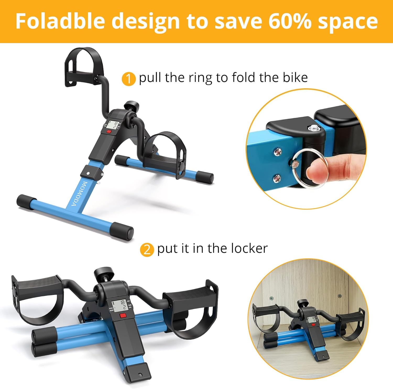 Thumbnail 3 de Pedalier Mini Velo d Appartement pour Bras et Jambes — Formateur avec Moniteur LCD