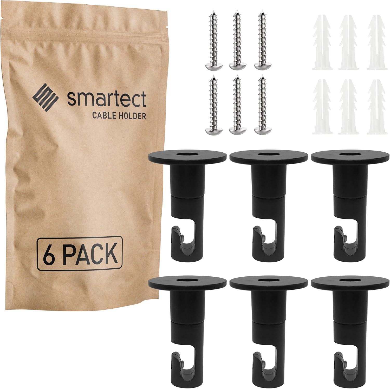 Thumbnail 5 de Smartect Decentratore da Parete e Soffitto per la sospensione di cavi (3 pezzi, nero)