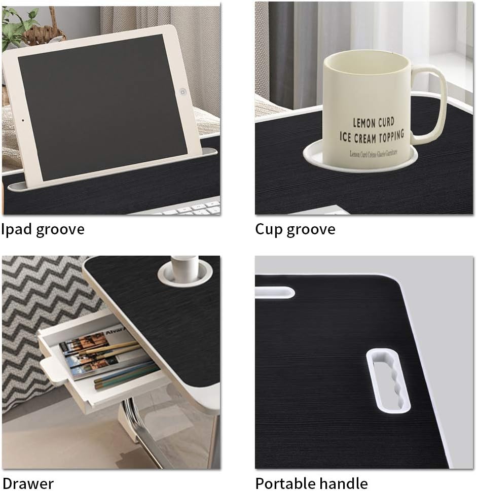 Thumbnail 1 de CSYY Upgraded Bed Table Laptop Desk (Foldable) – 23.6 x 16.5 x 11.8 inches, USB Ports, Drawer and Cup Slot