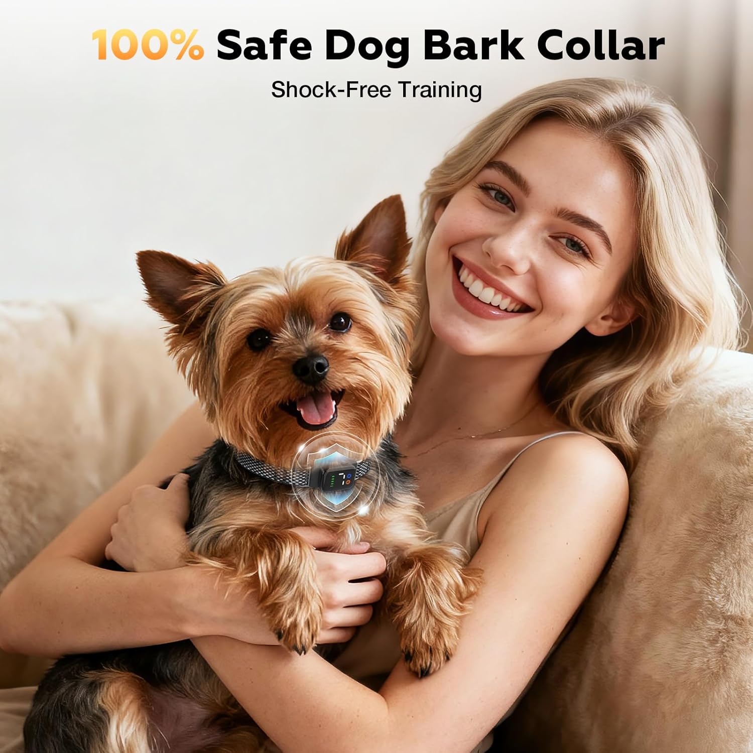 Detalle de Jewyow Bark Collar: Triple-Mode Anti-Bark Training with Replaceable Webbing