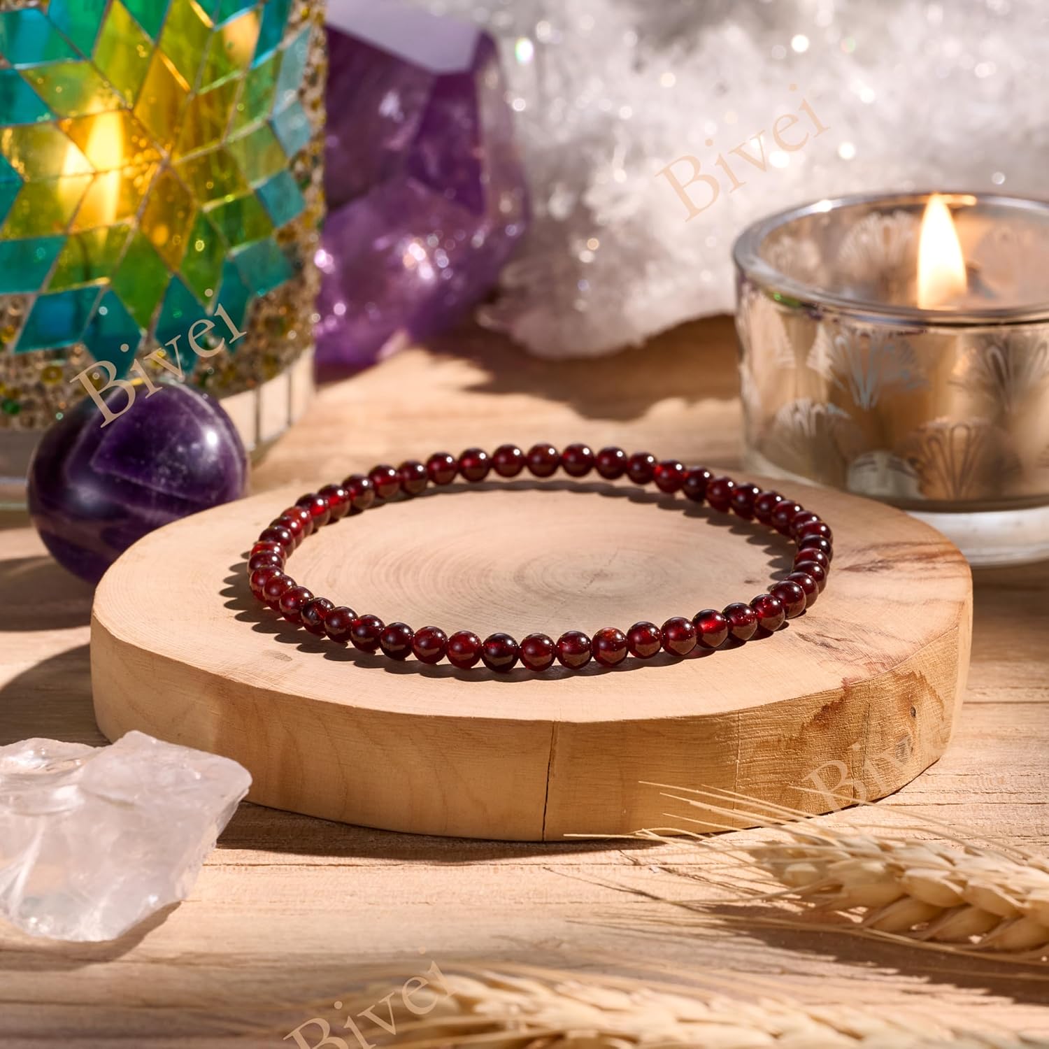 Thumbnail 1 de Bivei Kristall Armband 4mm Granat