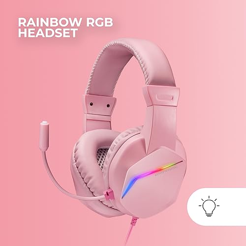 Detalle de Mars Gaming MCP-RGB3 (rosa) pack gaming multiplataforma con teclado TKL Fixed RGB, ratón Flow 3200 dpi, auriculares over-ear y alfombrilla XXL