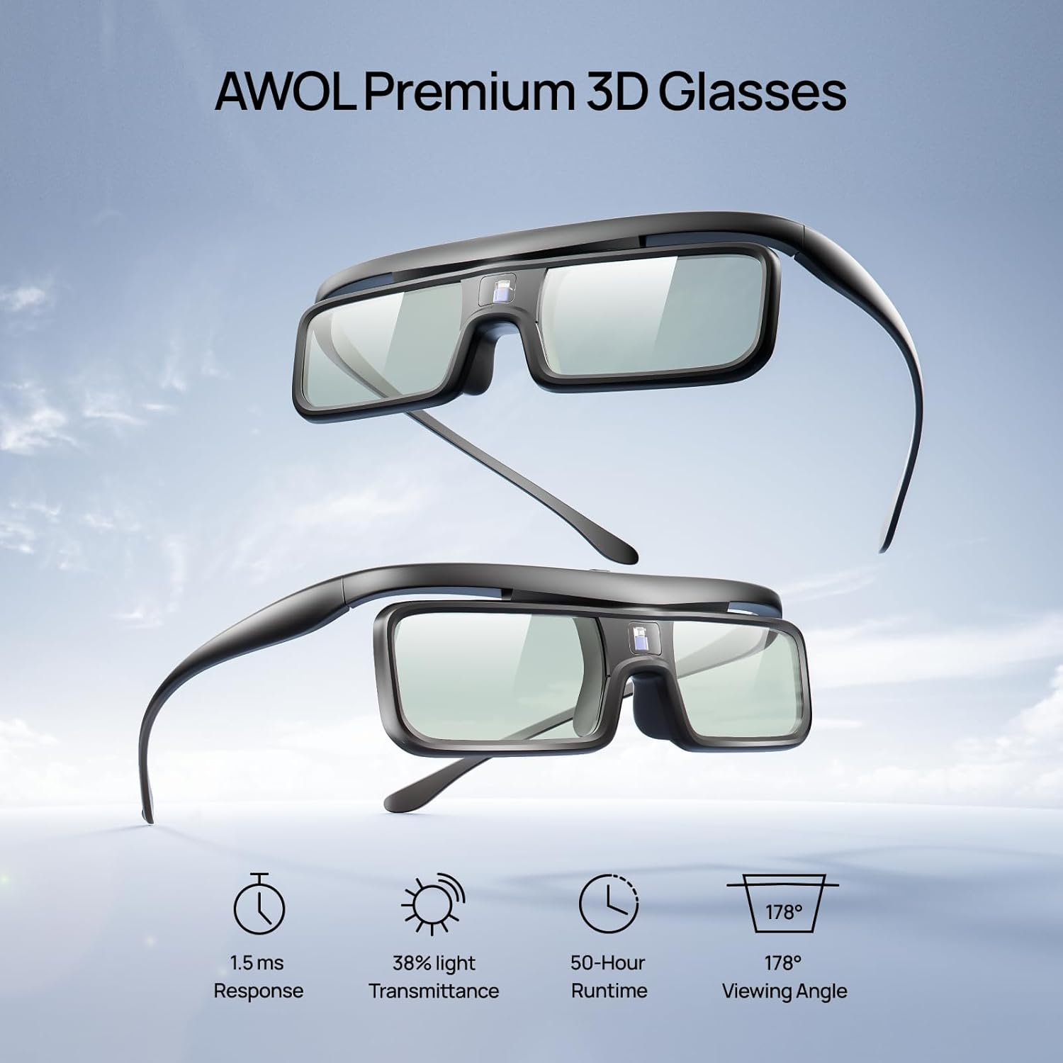 Thumbnail 1 de AWOL VISION DLP Link 3D Glasses review: rechargeable, lightweight, and compatible with AWOL LTV series