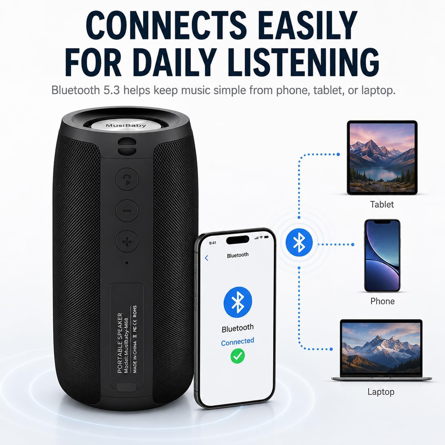 Thumbnail 4 de MusiBaby M68 Portable Bluetooth Speaker 24H