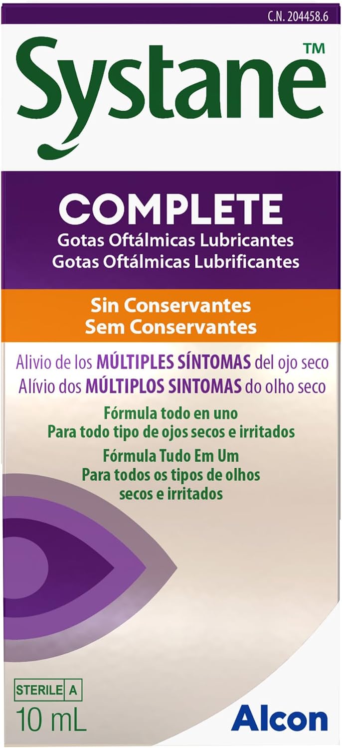 Systane Complete gotas oftálmicas sin conservantes, envase de 10 ml