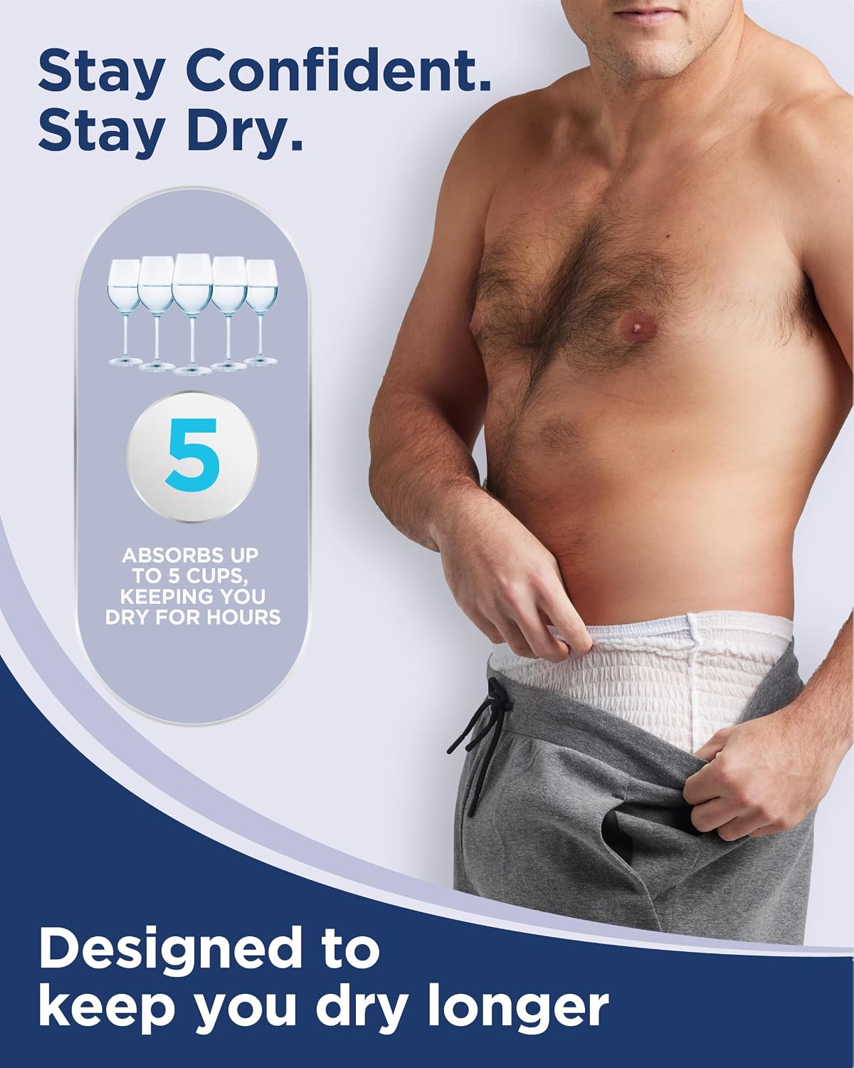 Detalle de ESSENTIALS 360 Freedom Plus Adult Diapers, XXL, Maximum Absorbency with 3D Leak Guard