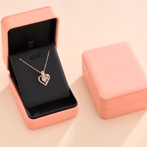Thumbnail 6 de JACUPO 1.2CT Rose Heart Necklace for Women I LOVE YOU