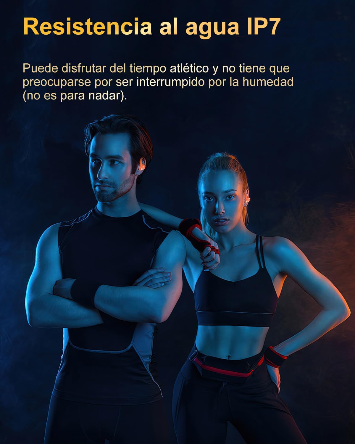 Detalle 2 de Bluetooth Kopfhörer Sport, In-Ear, kabellos, IP7, Orange