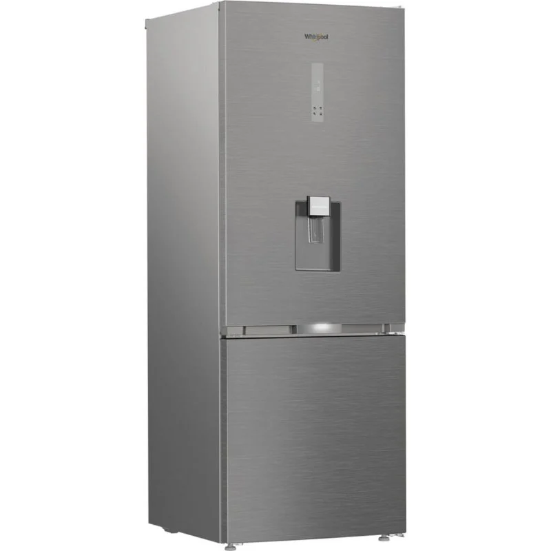 Detalle de Frigorífico Whirlpool Combi 192 cm 490 L Inox No Frost | Puerta reversible y Display LED