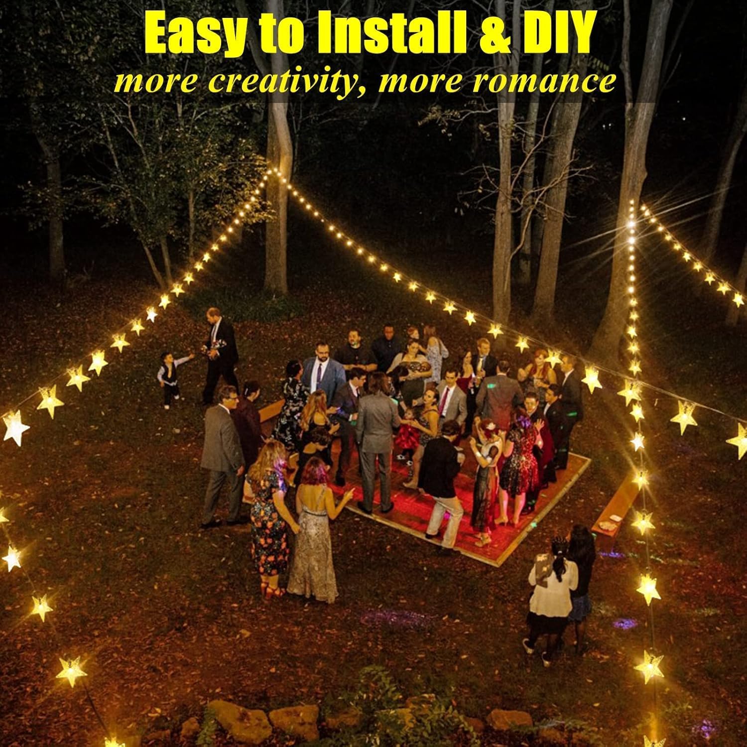 Thumbnail 5 de FANSIR Solar Garden Lights: 50 LED Star Fairy Lights with 8 Modes, 23ft Wire, IP65 Waterproof