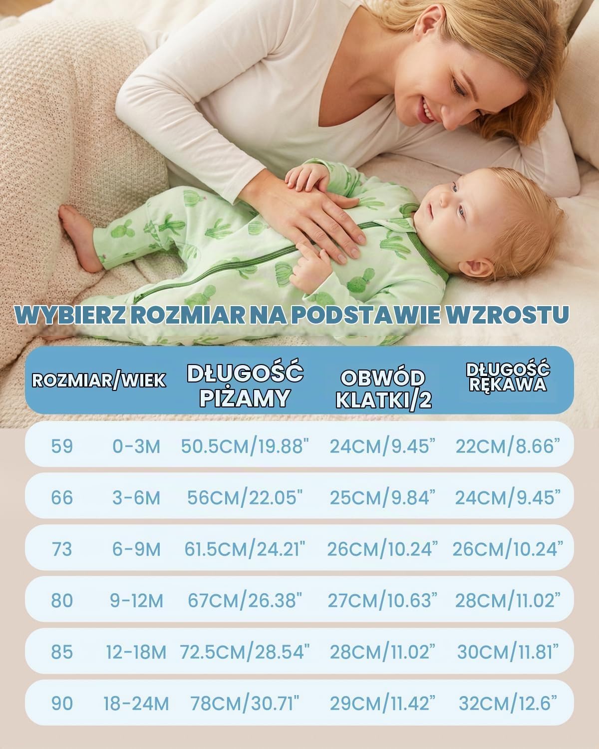 Detalle 2 de JiAmy piżama niemowlęca, 2 sztuki, bawełna, długi rękaw, zamek i zakryte stopy