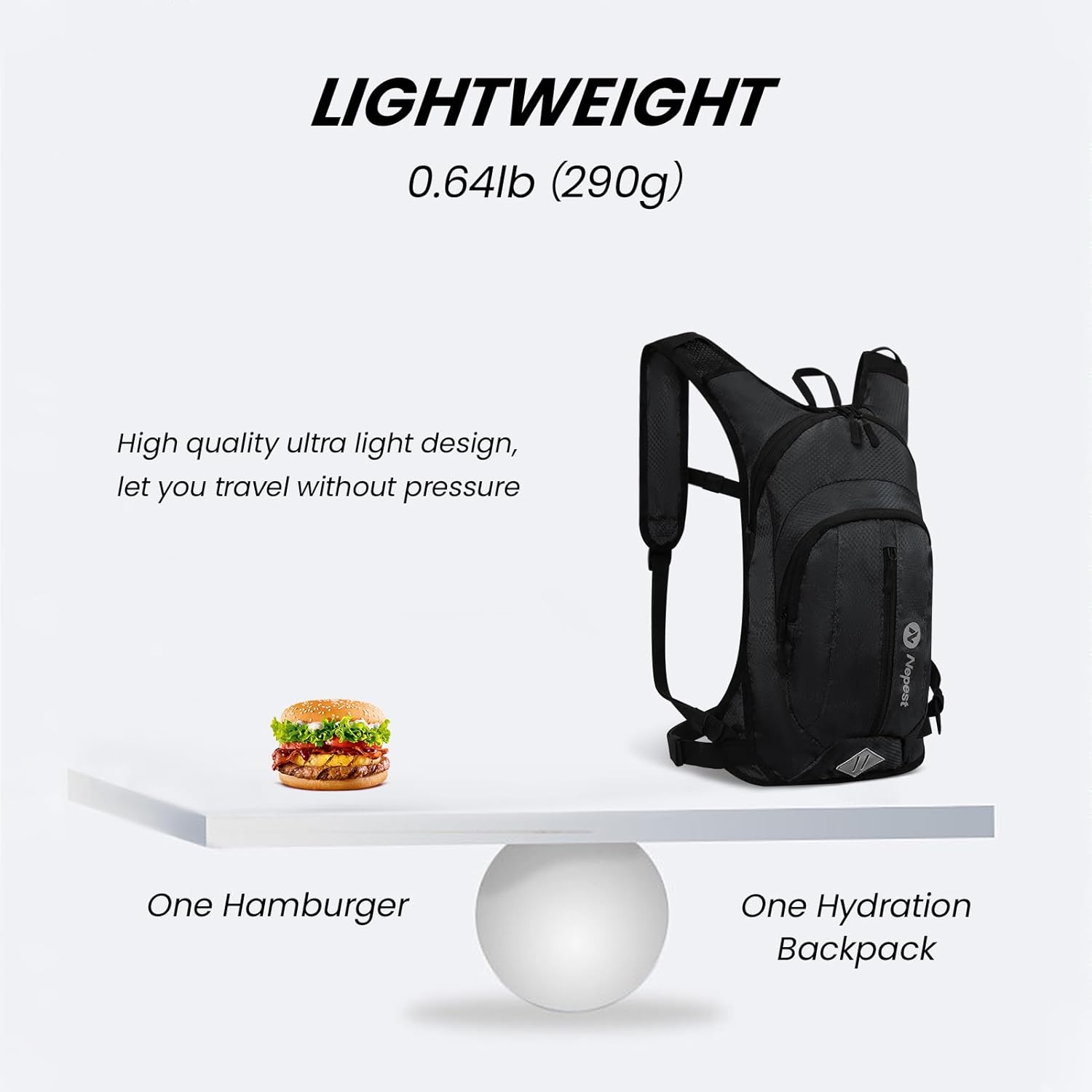 Thumbnail 3 de Nepest Hydration Pack Backpack with 2L Water Bladder — Lightweight Nylon Hydration Vest for Hiking, Running and Cycling