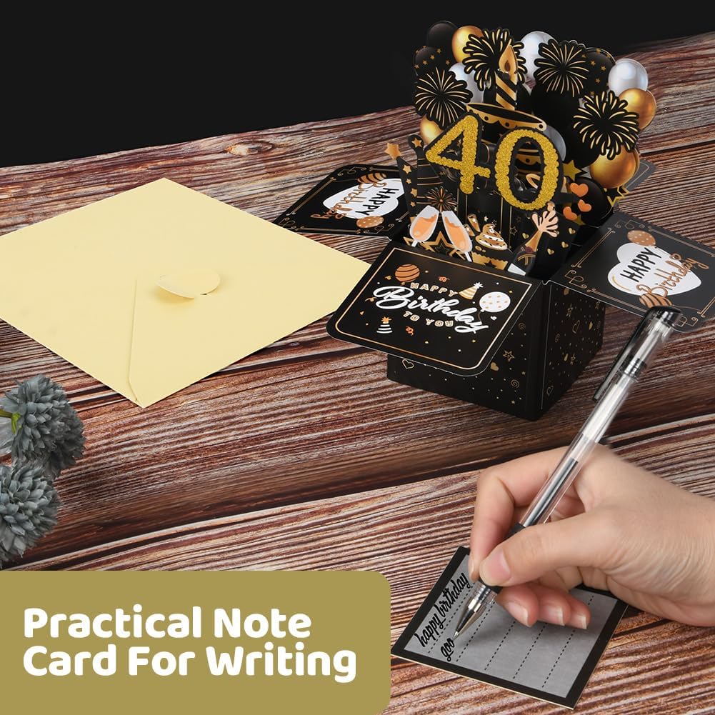 Detalle de OFFCUP Biglietto auguri 3D “40 Anni” con busta e carta, pop-up per compleanno