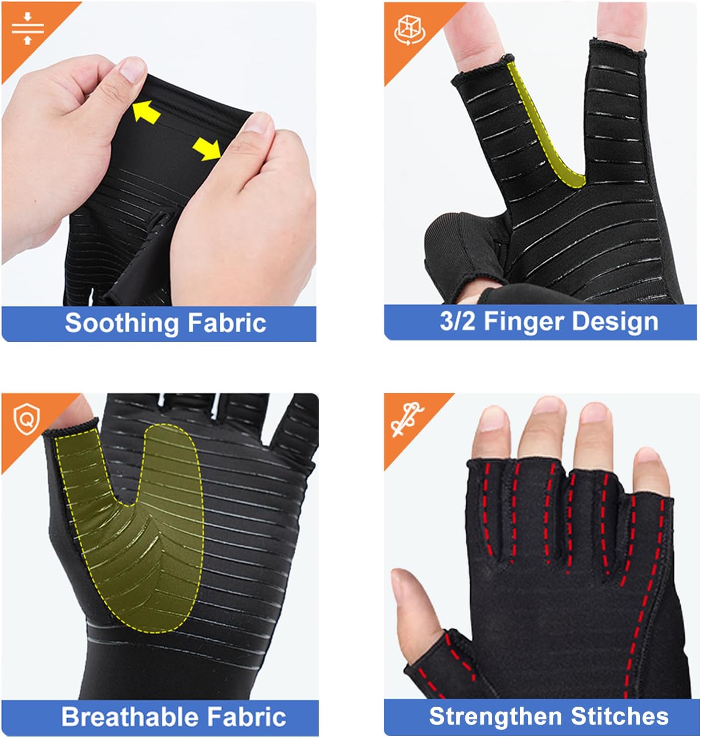 Thumbnail 4 de AovYoo Copper Arthritis Compression Gloves S