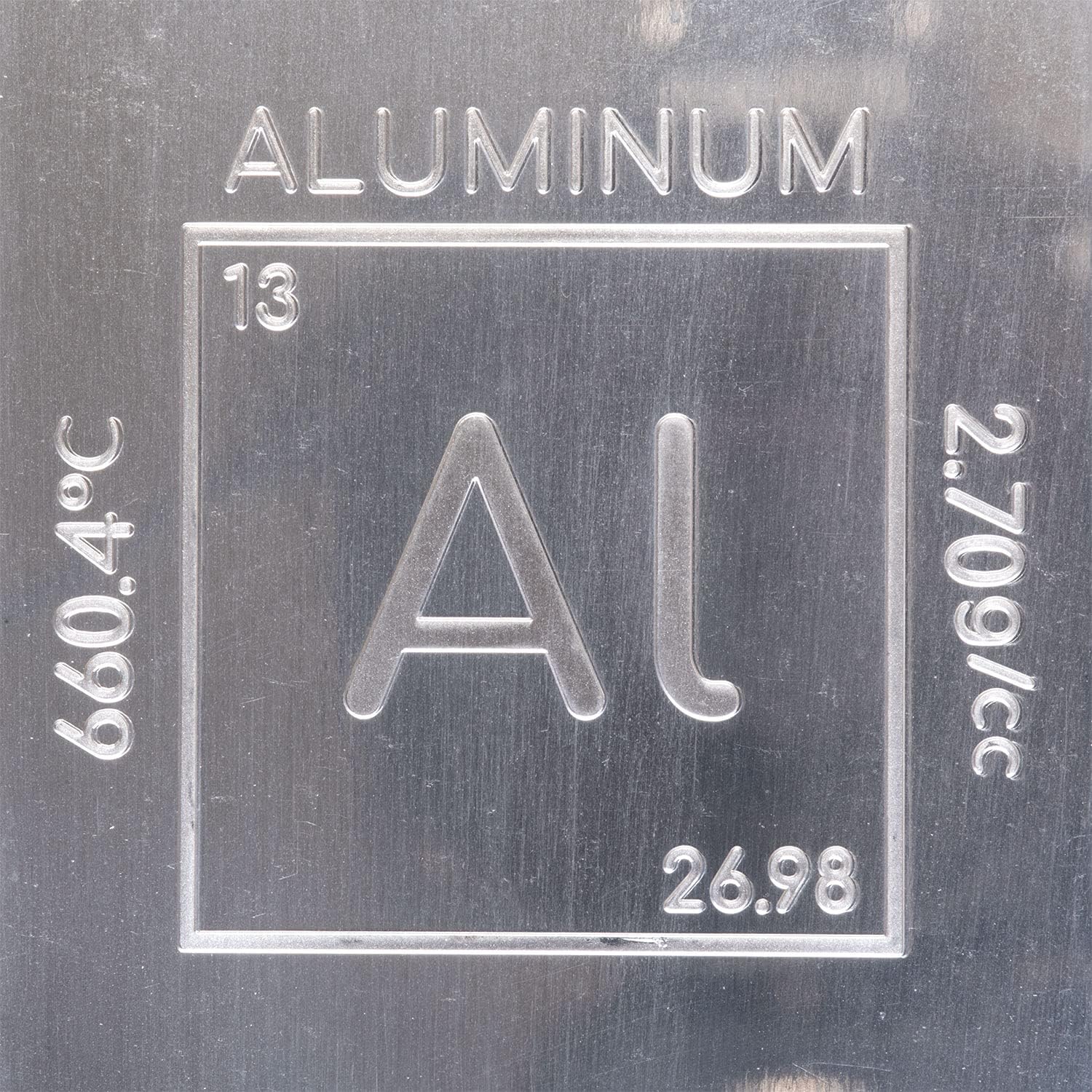 Thumbnail 4 de Unique Metals アルミニウムインゴット文鎮 1ポンド・純度99.9％・元素情報刻印