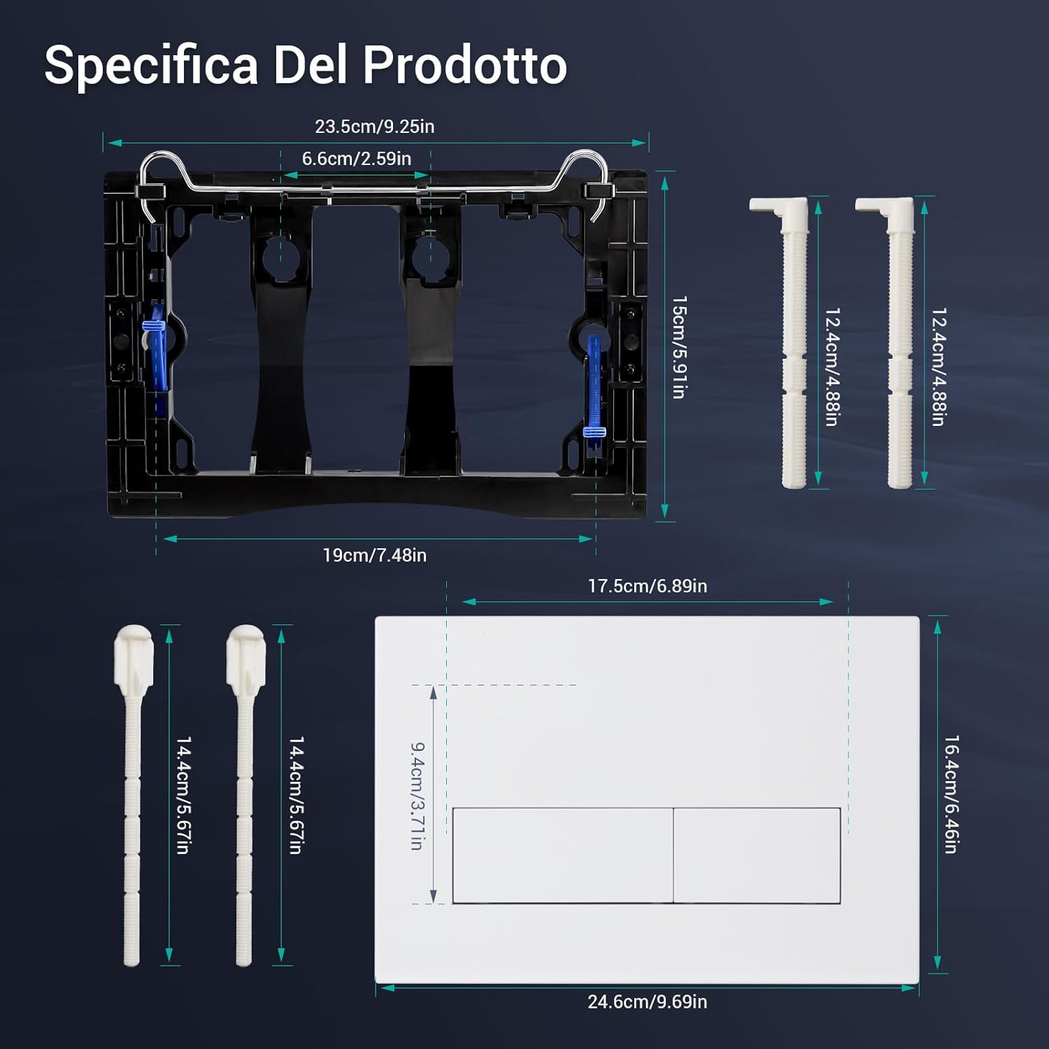 Thumbnail 3 de Empyreal Placca di controllo: kit di ricambio per cassetta Geberit Sigma UP320/UP300 – Bianco Opaco