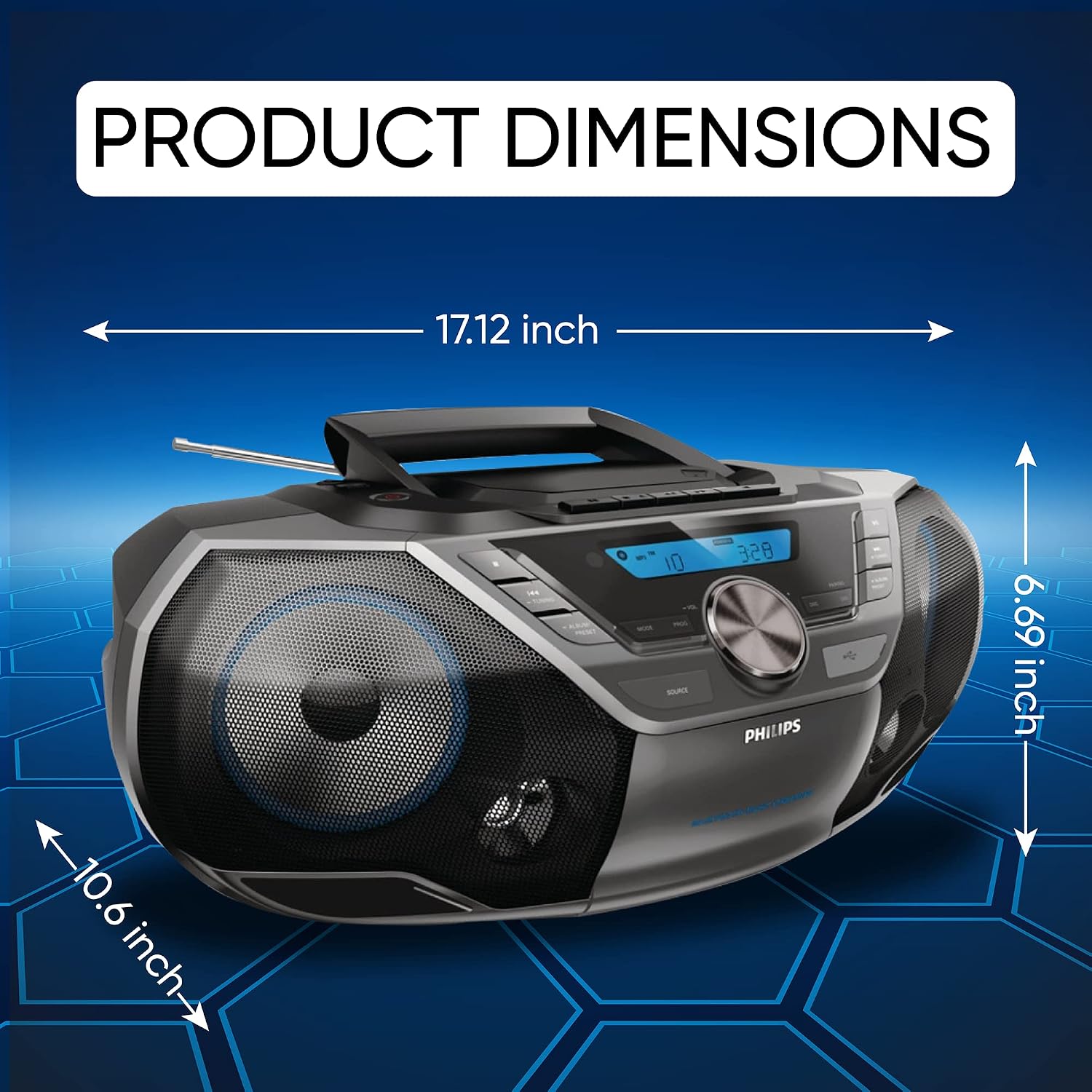 Thumbnail 2 de Philips Bluetooth Boombox with Cassette