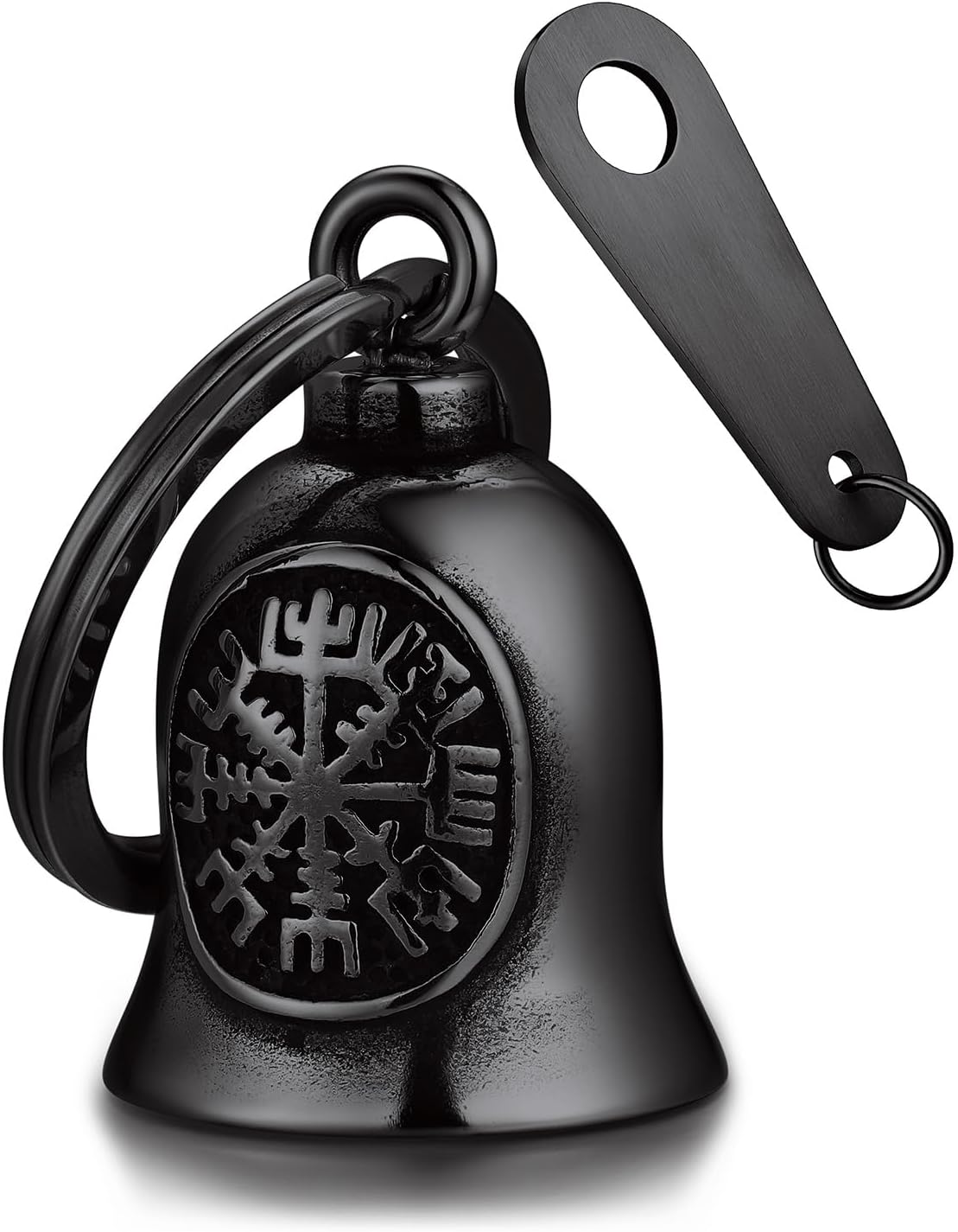 Bandmax Clochette Moto Porte Bonheur en Acier Inoxydable – Cloche Guardian Bell Ange/Viking/Celtique