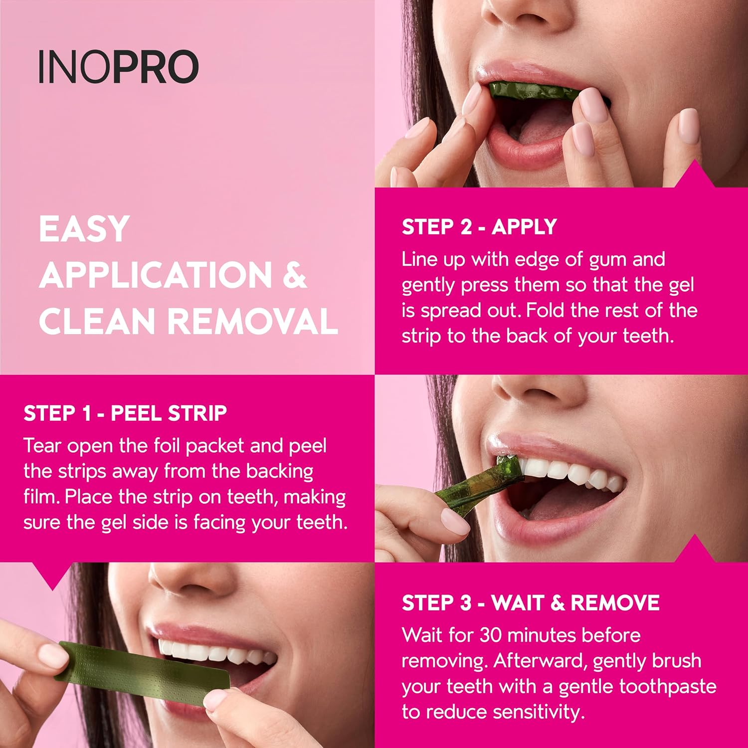 Thumbnail 5 de InoPro 14 Whitening Strips for Sensitive Teeth 🪥