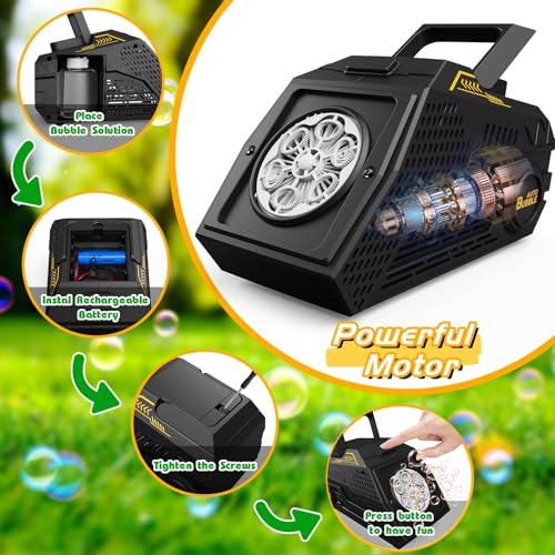 Thumbnail 4 de PANACARE Seifenblasenmaschine – Automatisches Blasenchaos mit Akku, LED-Licht & tragbarem Design