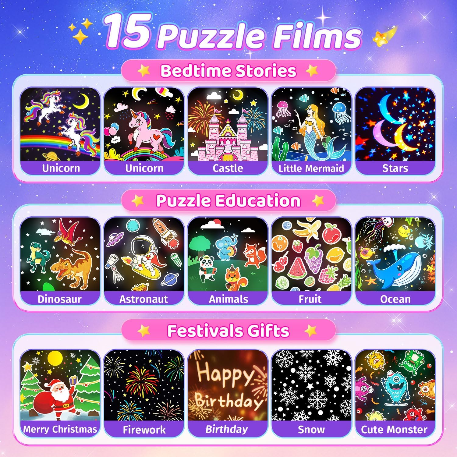 Thumbnail 2 de One Fire Night Light 1200mAh rechargeable kids projector