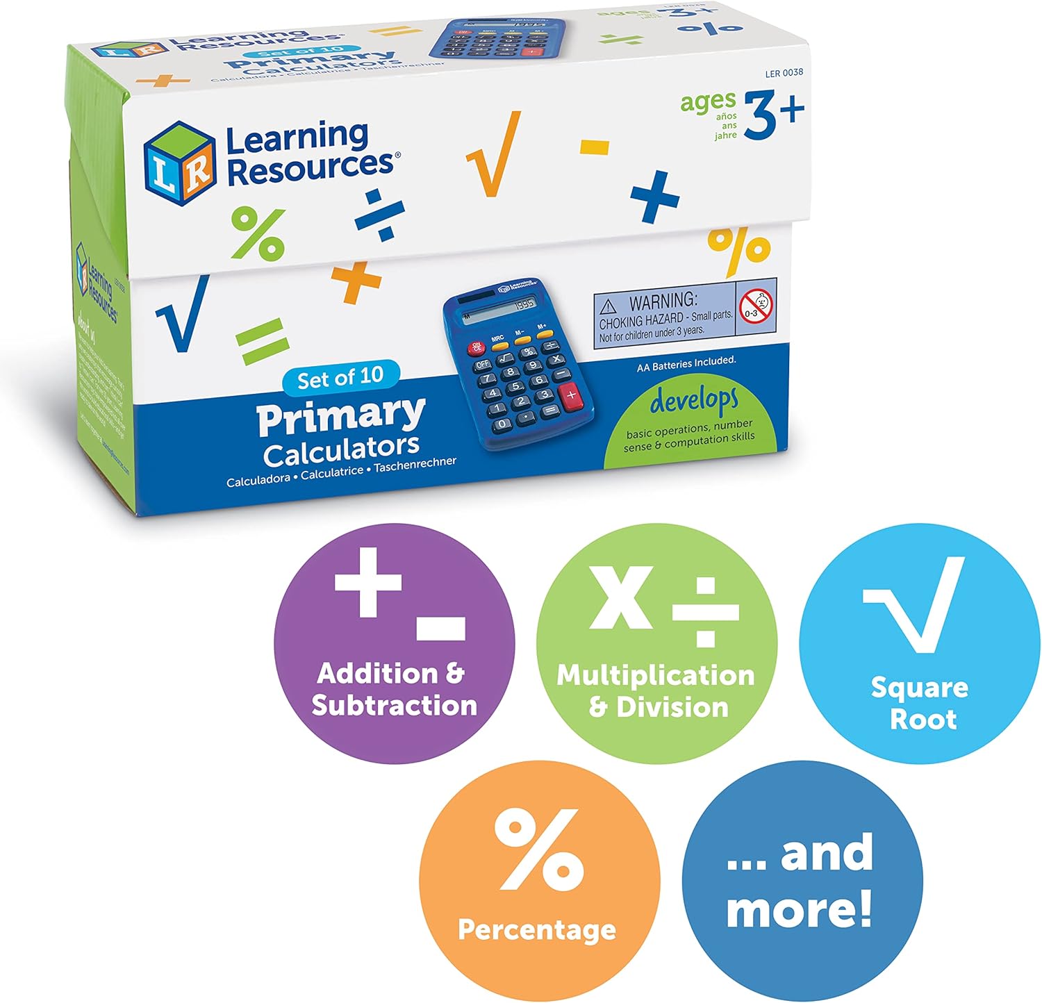 Detalle de Learning Resources Primary Calculator (Set of 10) — practical classroom maths tool