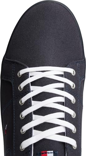 Detalle de Tommy Hilfiger H2285arlow: zapatilla vulcanizada de algodón para hombre en azul Midnight