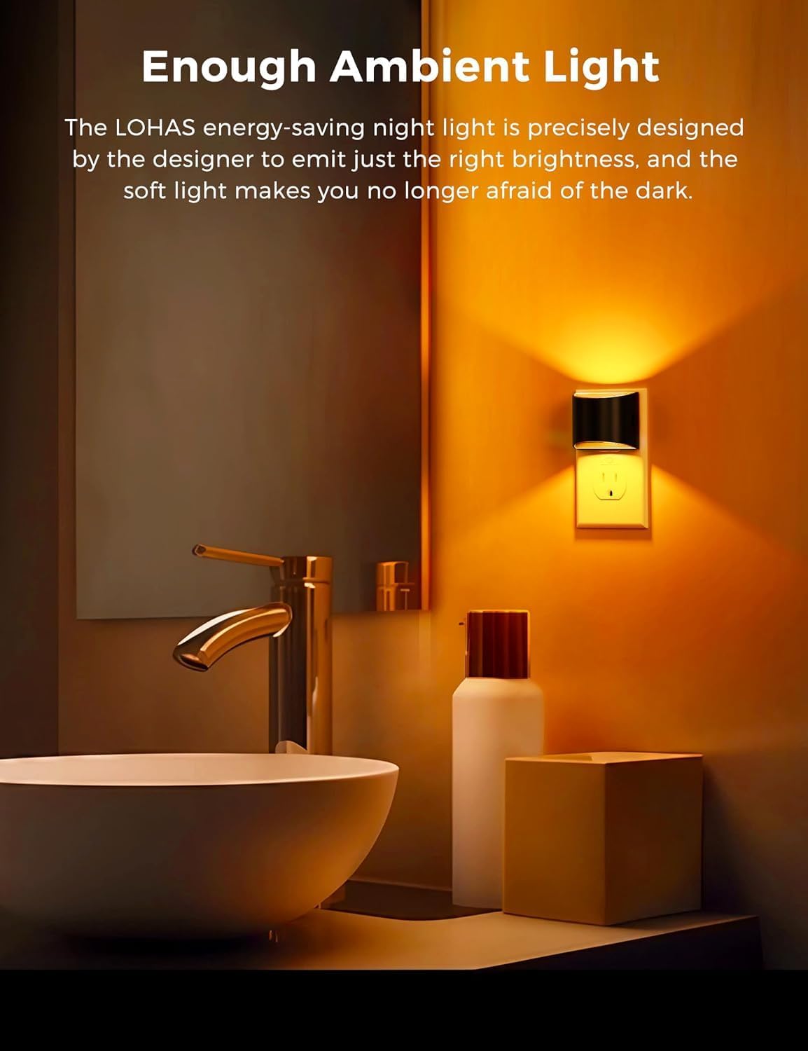 Thumbnail 4 de L LOHAS LED GY107 Plug-In Night Light, 3 Brightness Levels, Amber LED