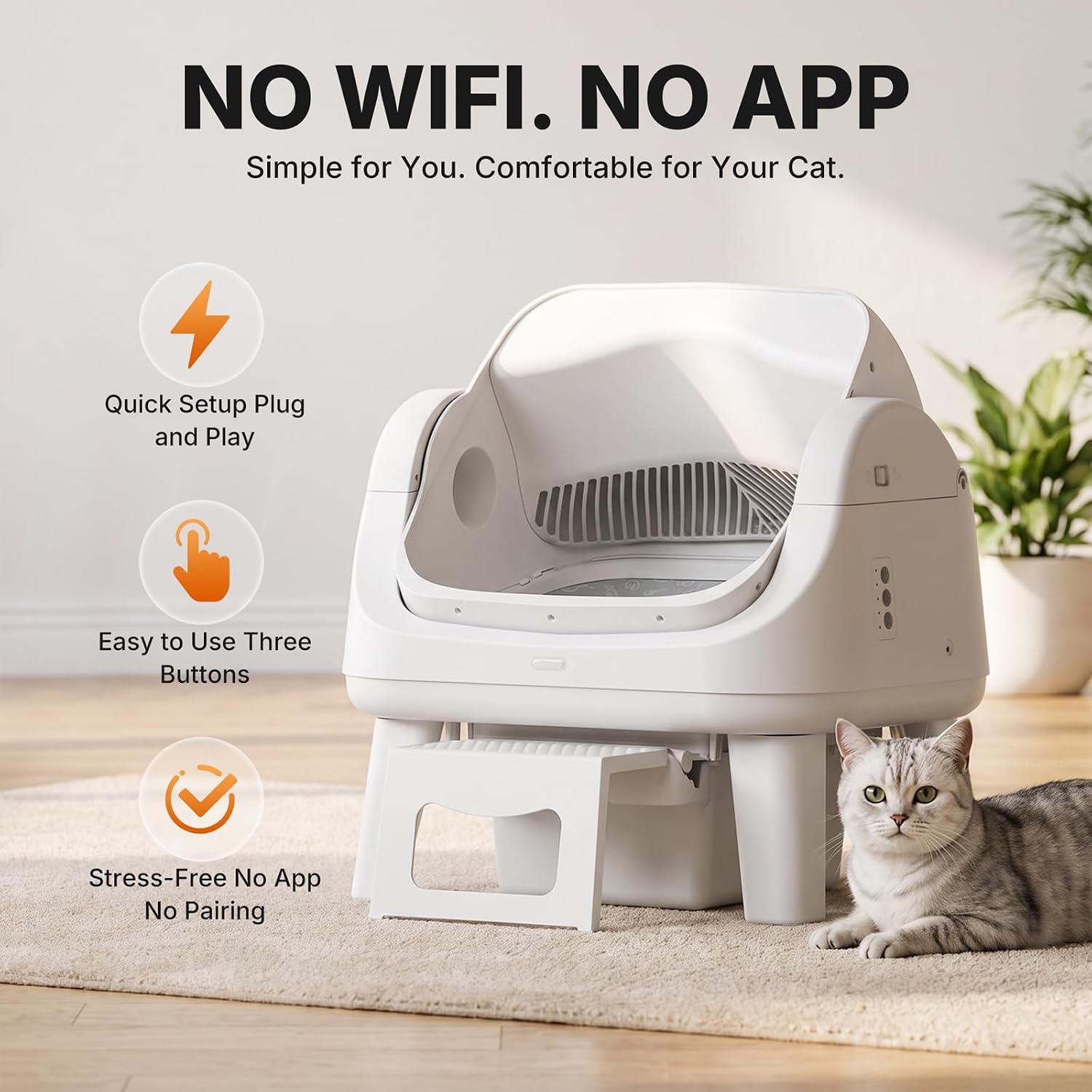 Detalle 2 de Automatic Cat Litter Box with 8L Waste Bin