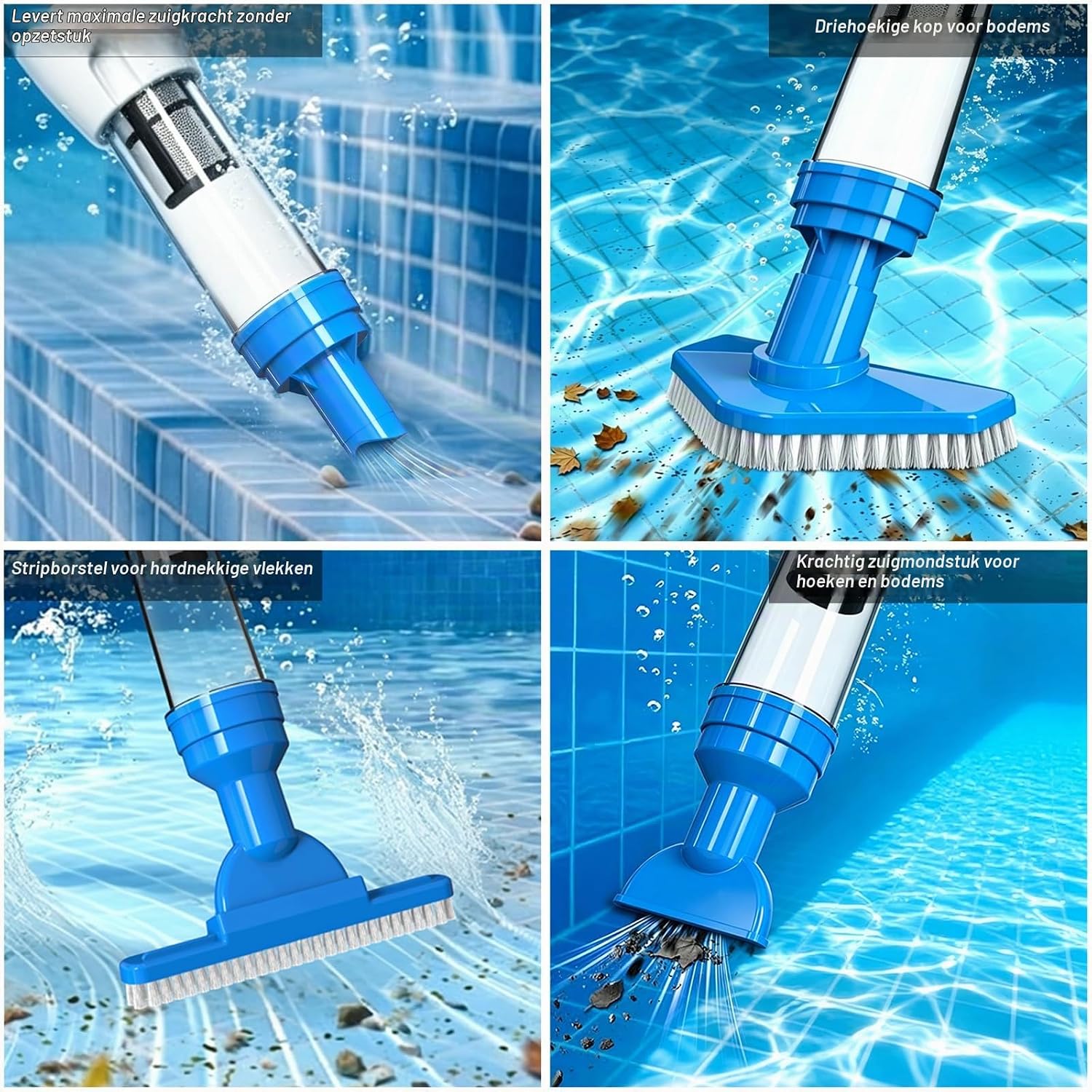 Detalle de PoolyPoly 1814 accu zwembadstofzuiger, 3-in-1 met telescoopstang