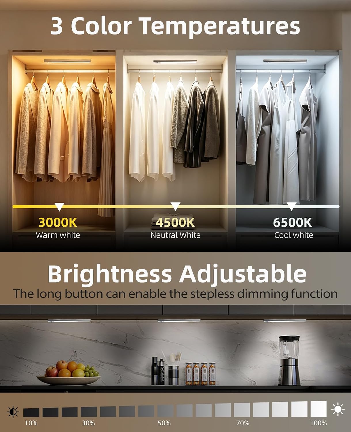 Detalle de Wireless Motion Sensor Under-Cabinet Light, 1000mAh