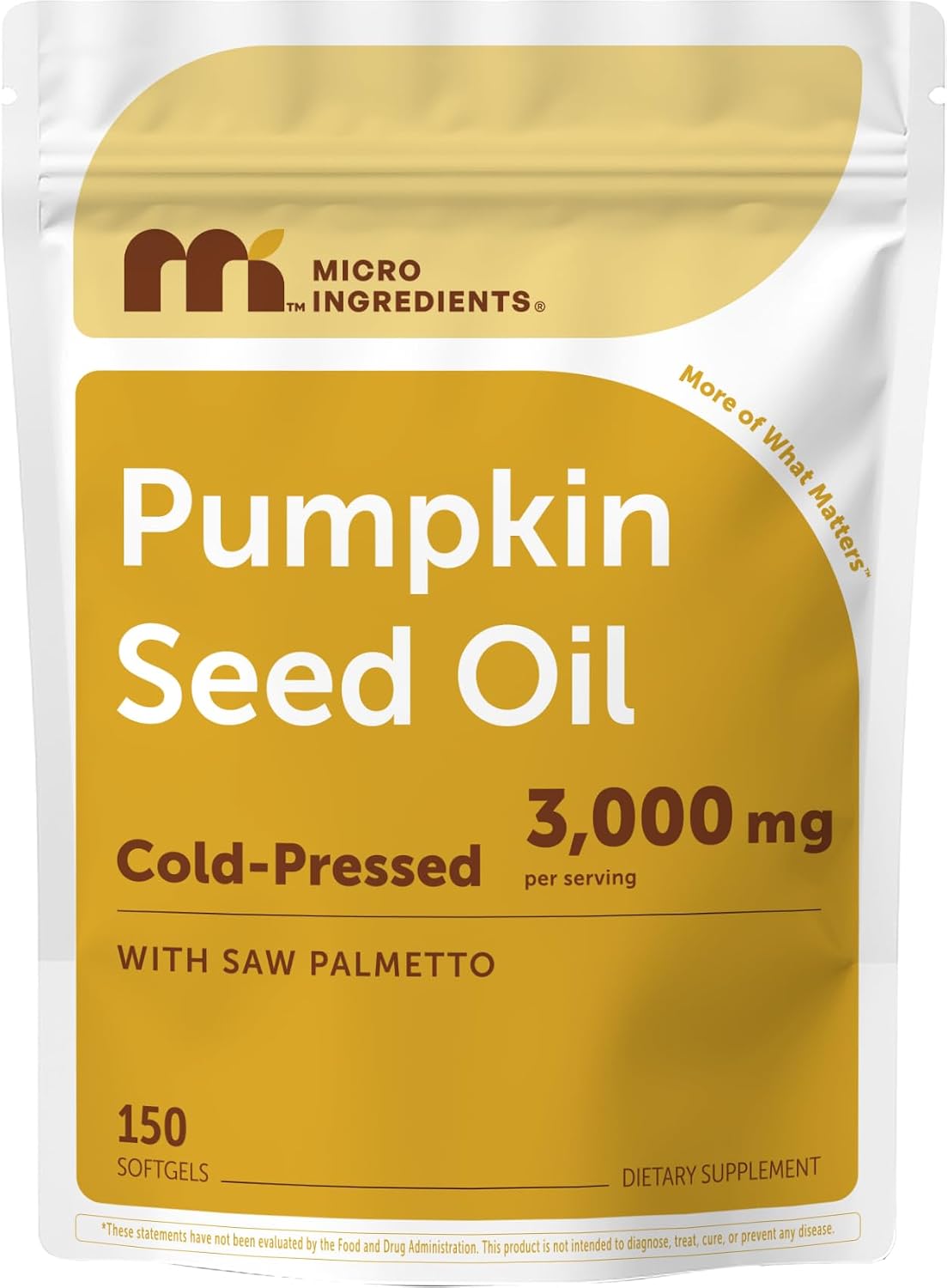 Detalle de Micro Ingredients Pumpkin seed oil softgel, 150 Count with Saw Palmetto