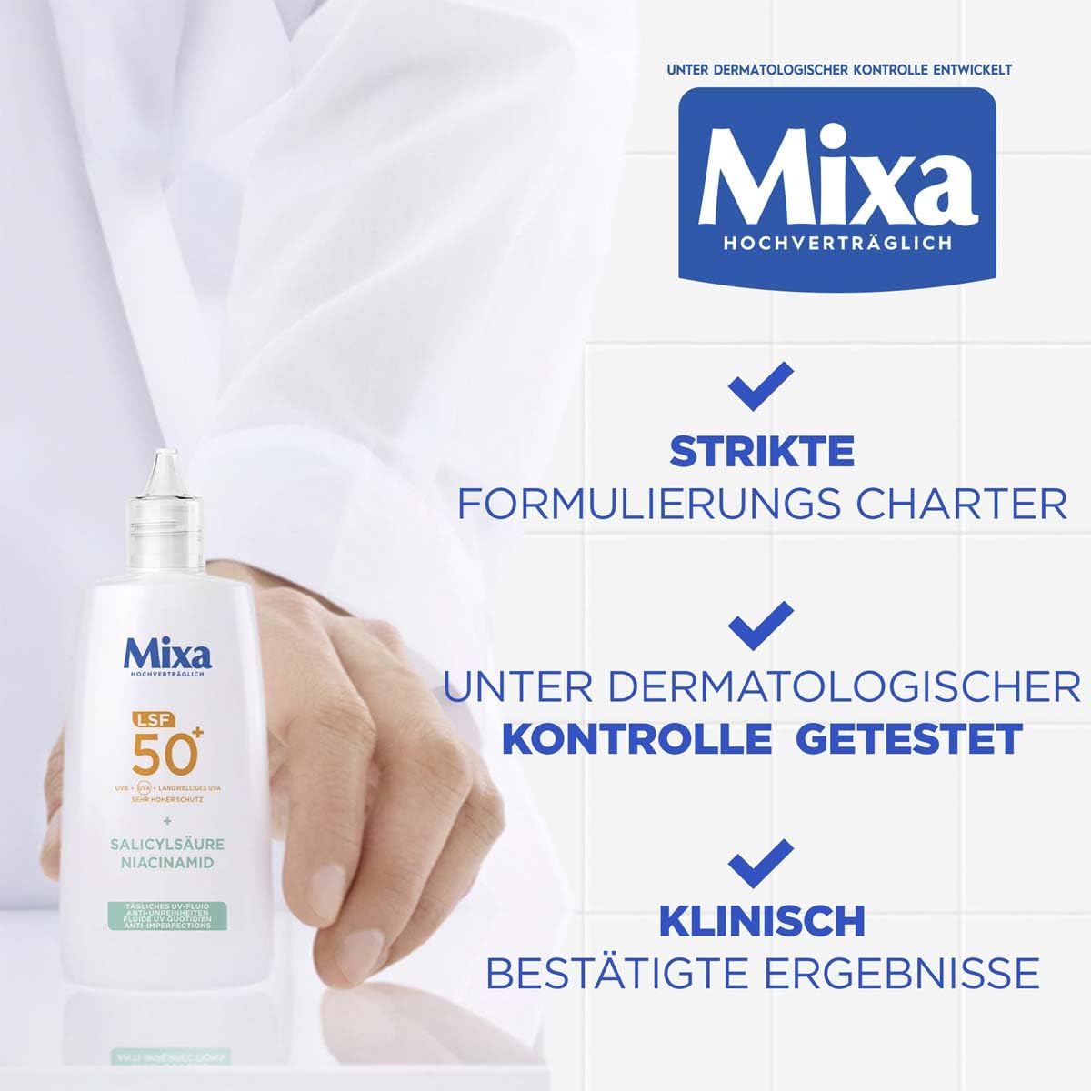 Thumbnail 4 de Mixa Tägliches UV-Fluid LSF50+ Anti-Unreinheiten (40 ml) – hoher UVA/UVB-Schutz