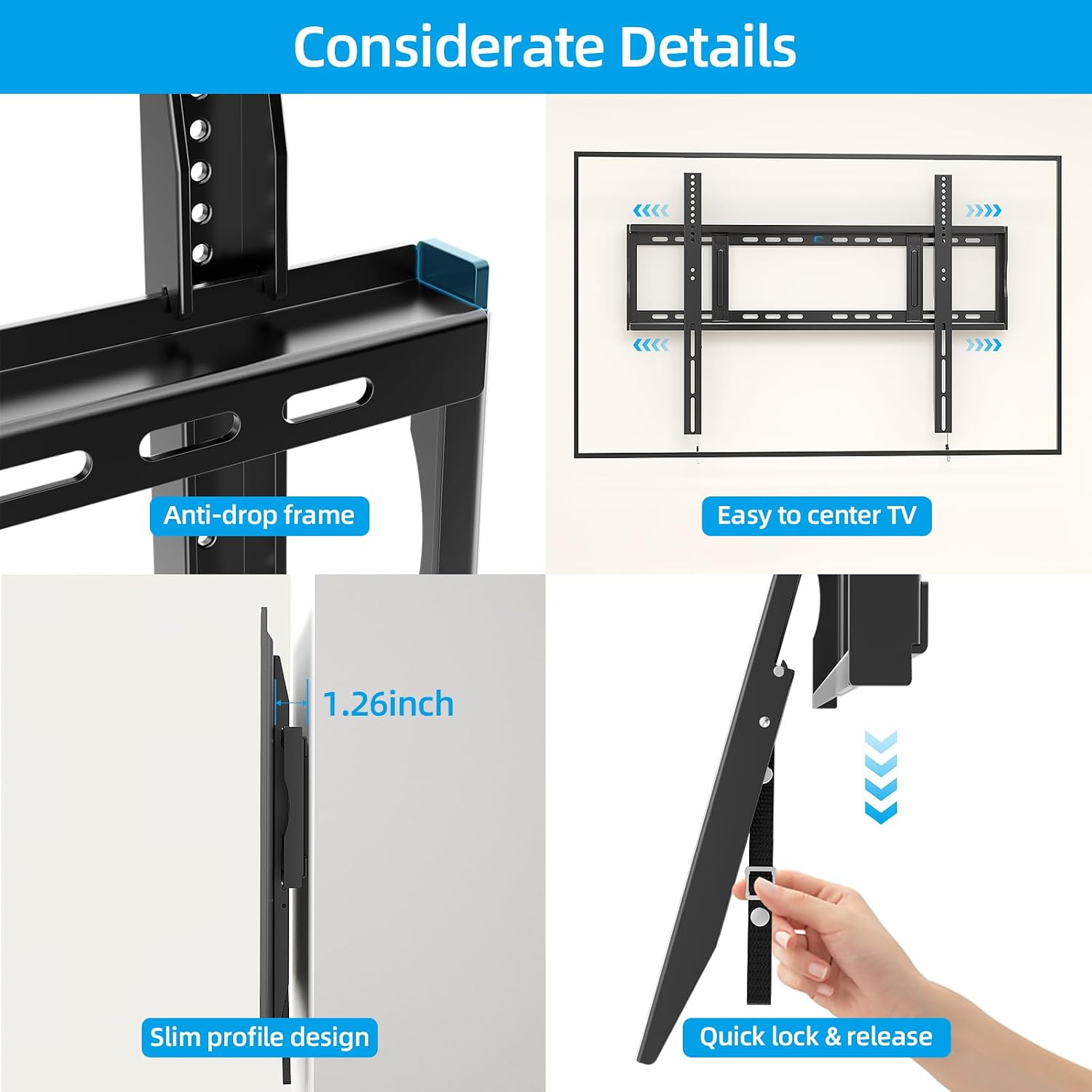 Detalle de HOME VISION Ultra Heavy-Duty TV Wall Mount 215 kg