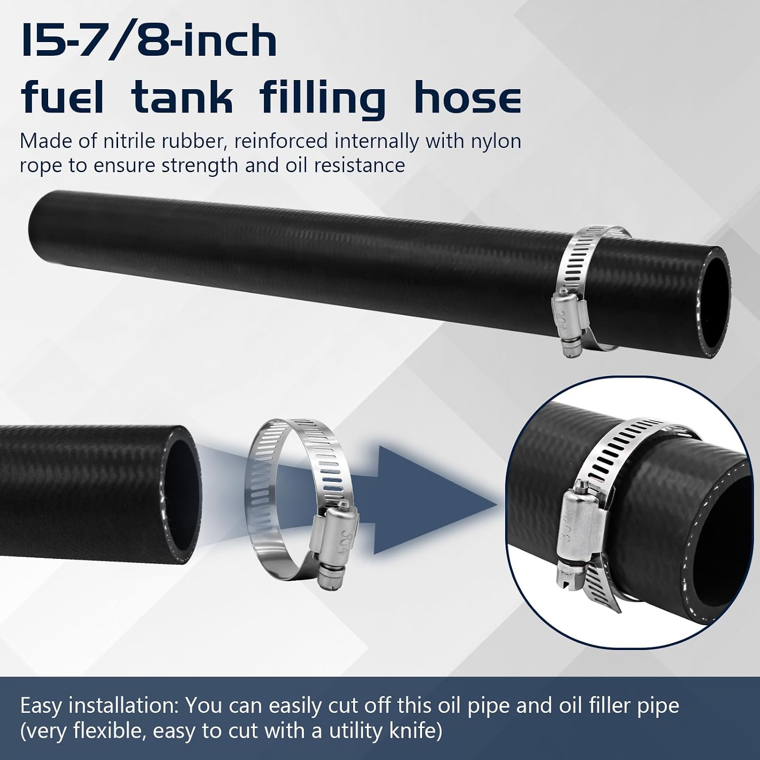 Detalle de Gasoline fuel filler neck hose, 2.5-inch ID