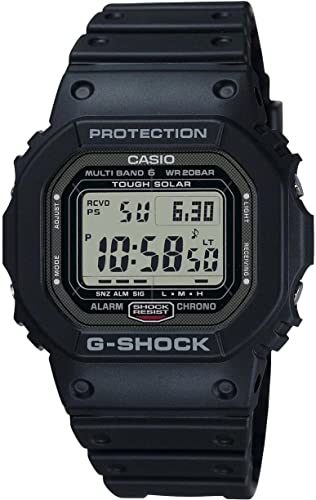 Detalle de Casio GW-5000U-1ER Montre numérique avec bracelet gris – Étanchéité et énergie solaire