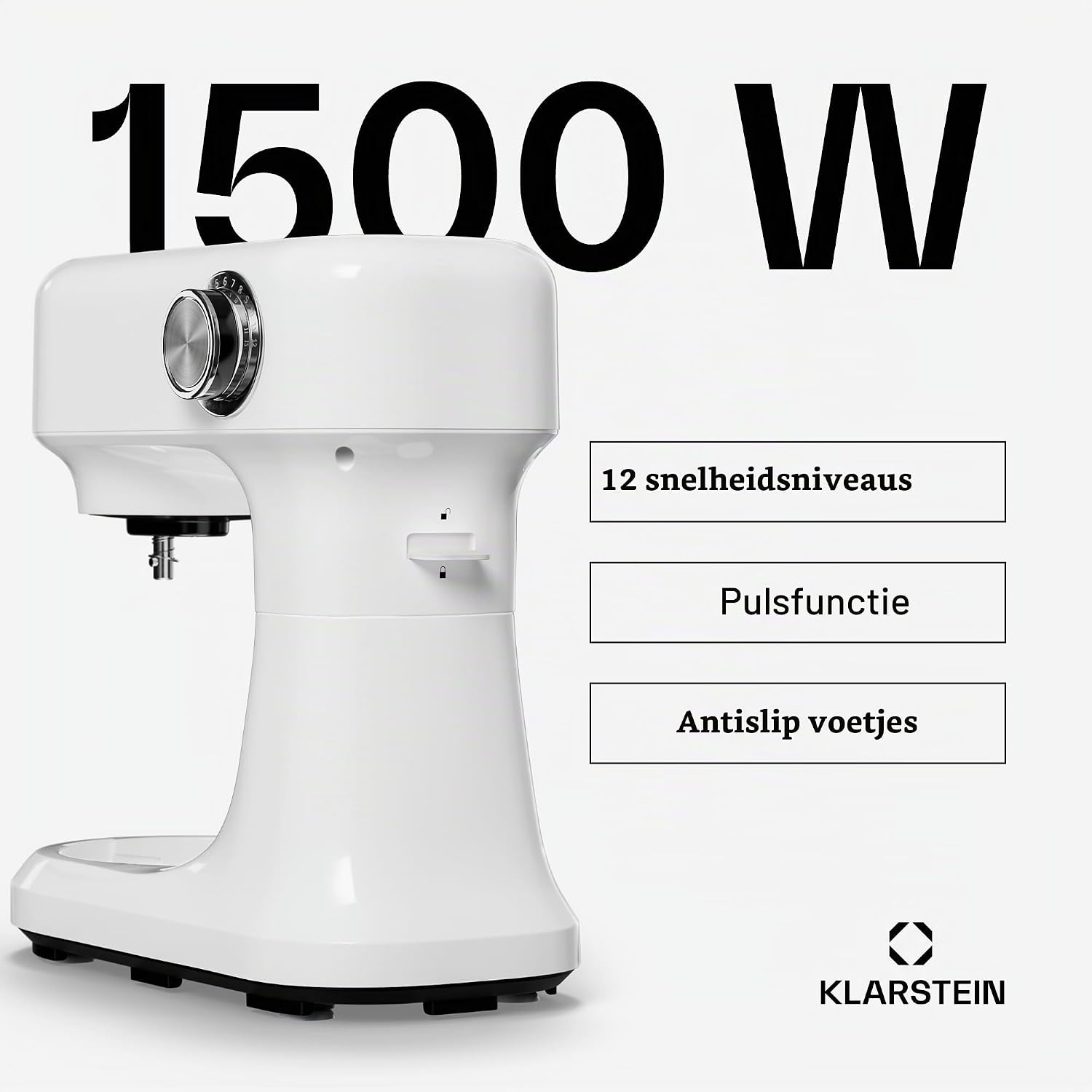 Detalle 2 de Klarstein Bella Evo SM-B03B keukenmixer, 5 liter, 12 snelheden, 1500 W