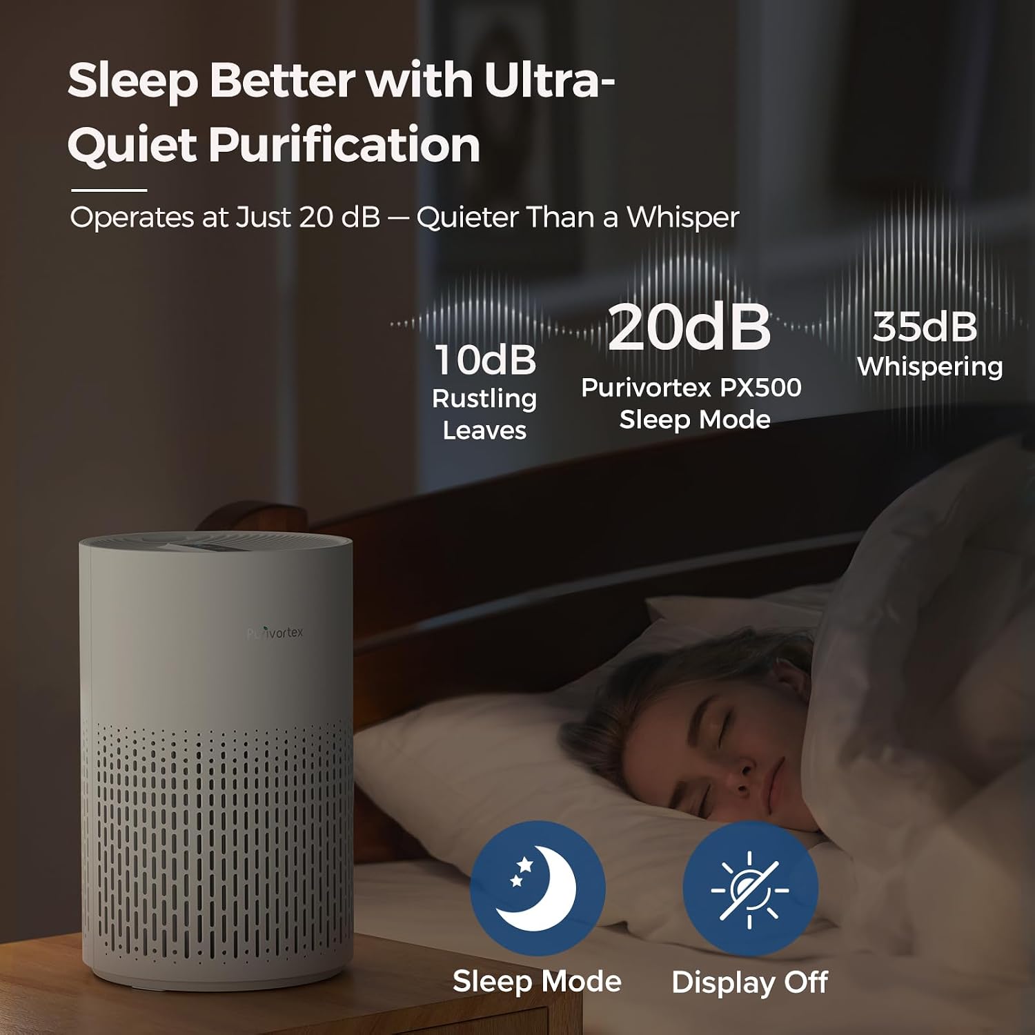 Thumbnail 4 de Purivortex PX500-US Air Purifier, White, HEPA Filter for Rooms Up to 880 Sq Ft