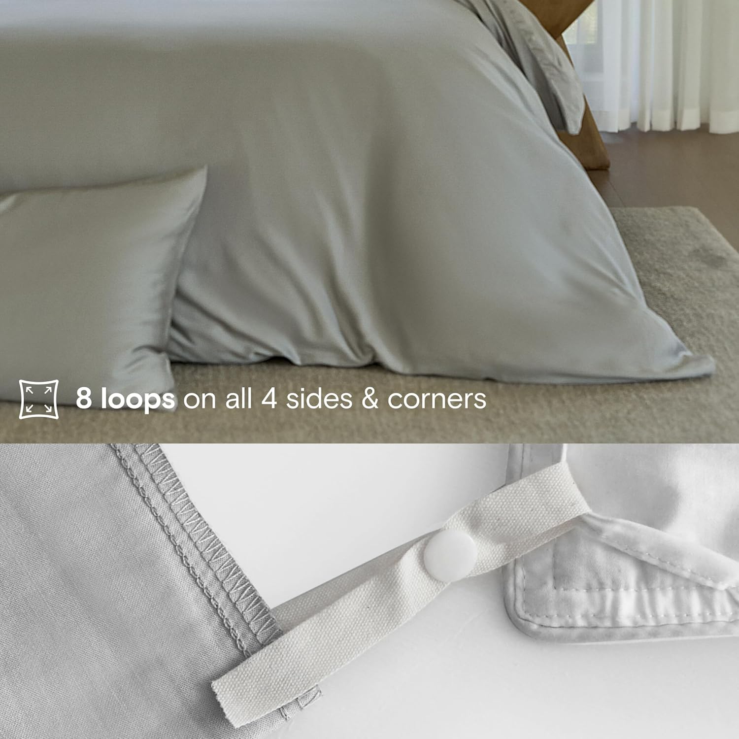 Thumbnail 4 de DOZ Duvet Cover Set 90x90 Dove Full/Queen
