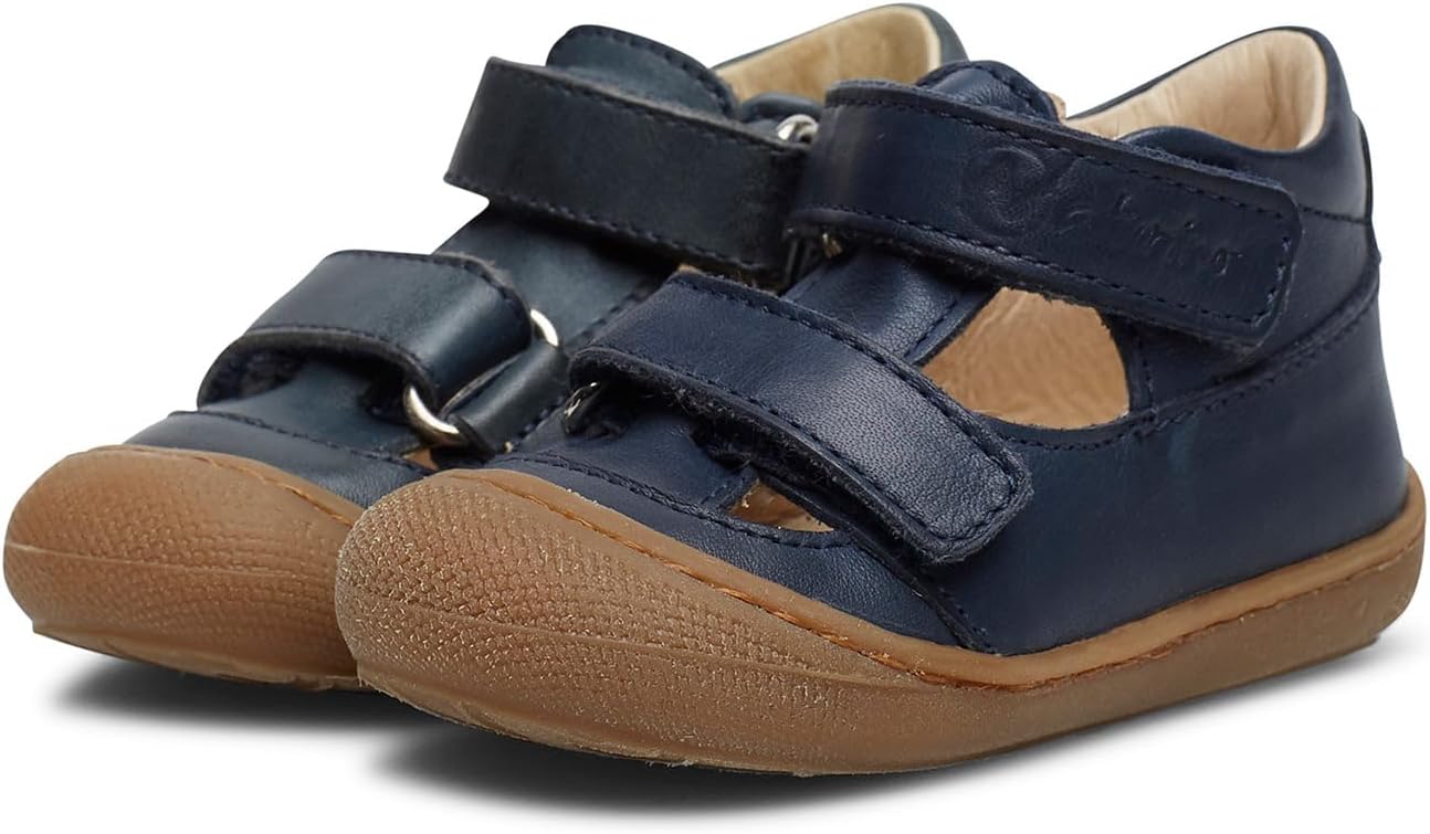 Detalle de Naturino Halb geschlossene Sandalen – Leder, Klettverschluss, robuste Gummi-Außensohle
