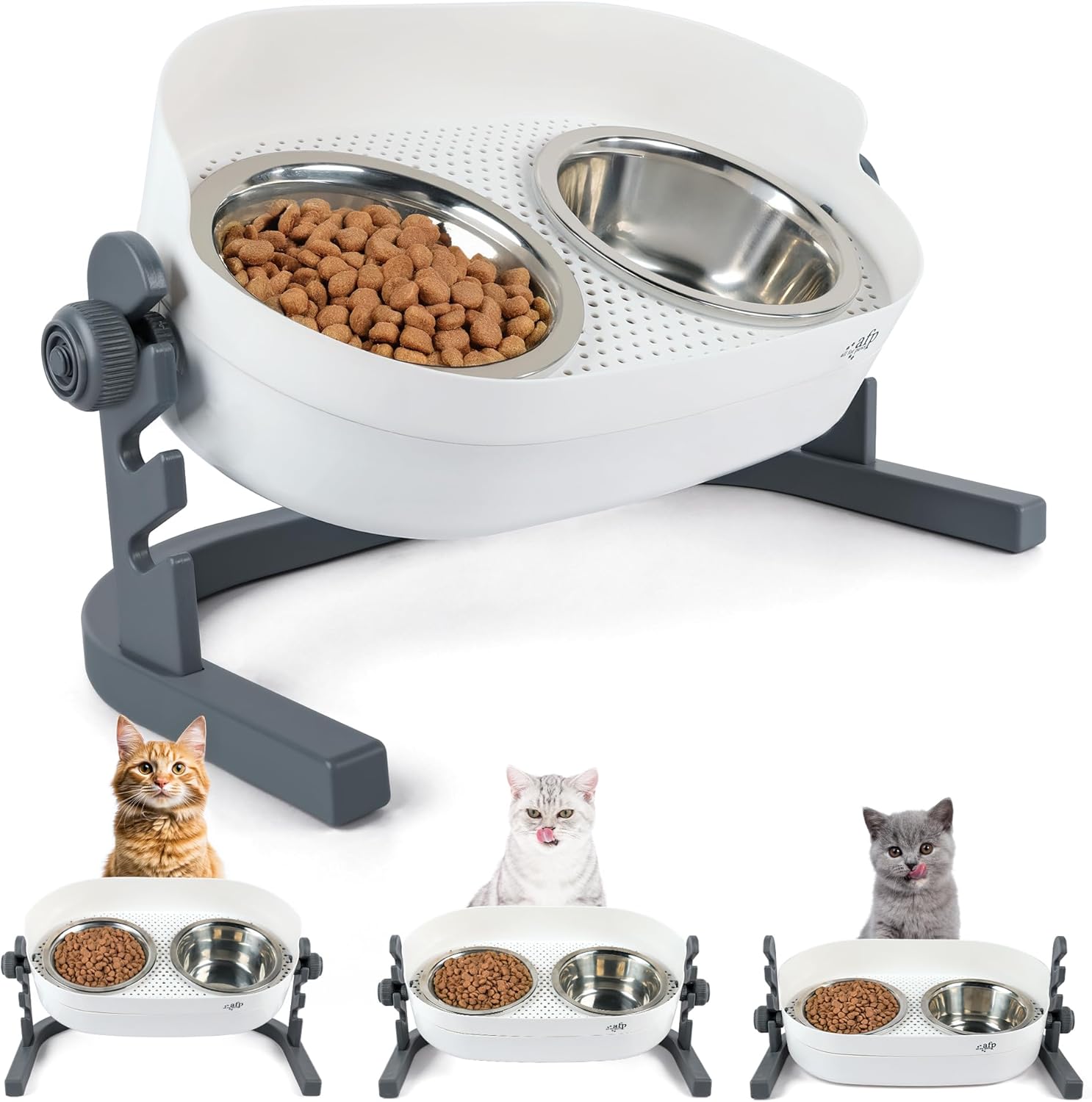 ALL FOR PAWS raised cat bowl 3 heights