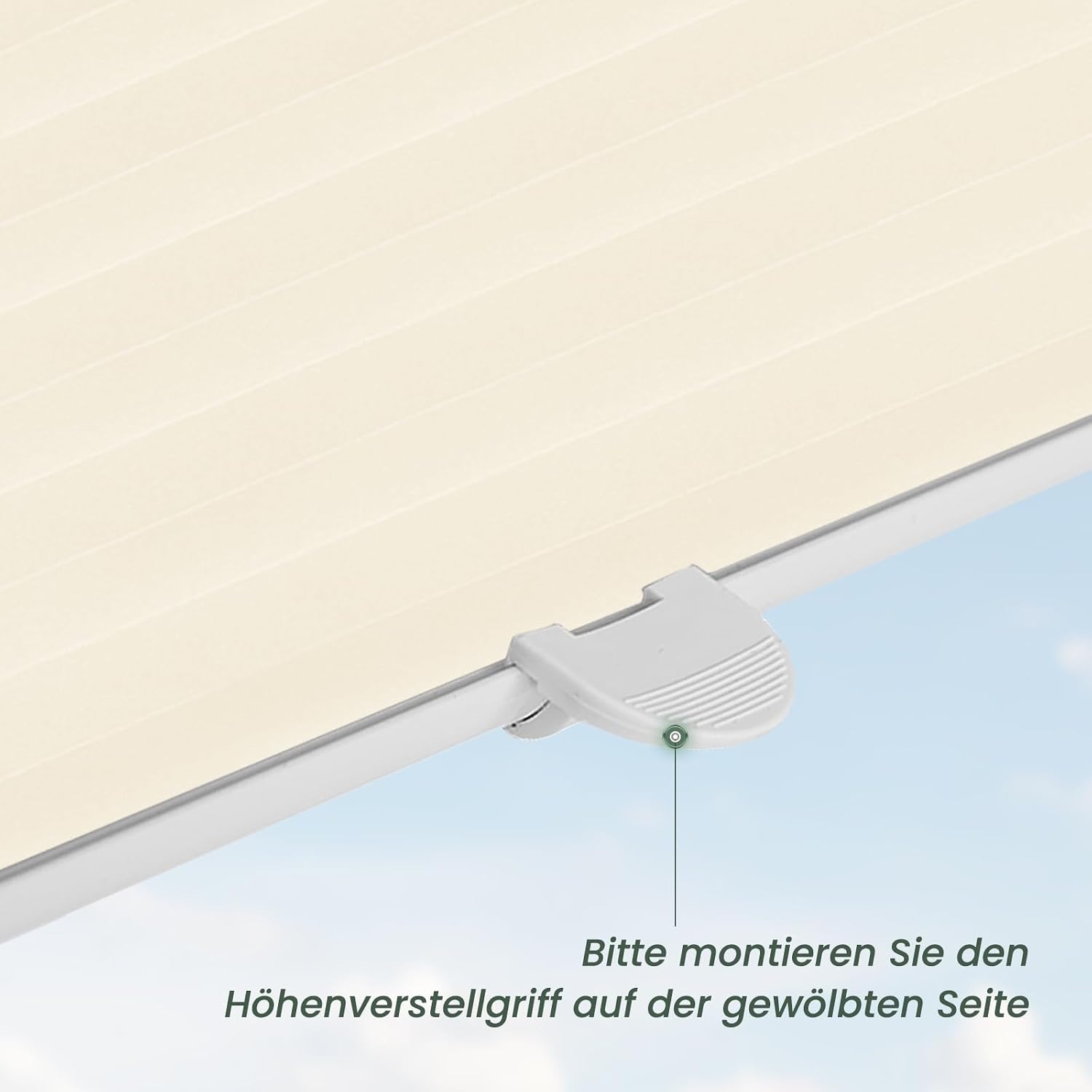 Detalle 2 de Buseu Plissee Klemmfix 35x100 cm – Mietfreundliches Plissee mit Klemmfix, Beige