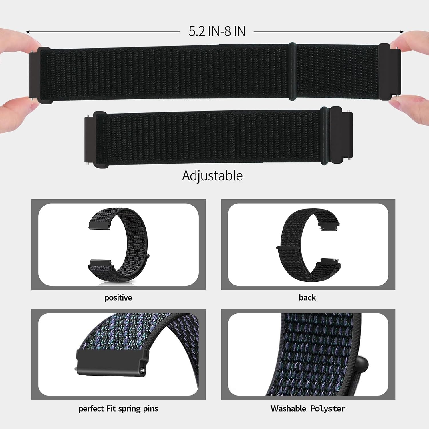 Thumbnail 6 de Ecogbd Nylon Quick‑Release Watch Strap 20mm