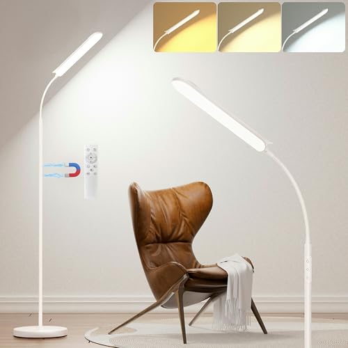 Detalle de Yikuneng 18W Lampara de Pie LED Regulable con Control Remoto — 1800 lm, temperatura de color y brillo ajustables