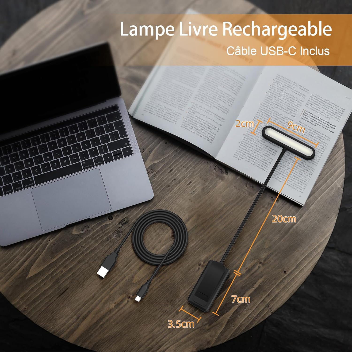 Thumbnail 6 de iFalarila oplaadbare leeslamp met klem, USB-C en flexibele zwanenhals