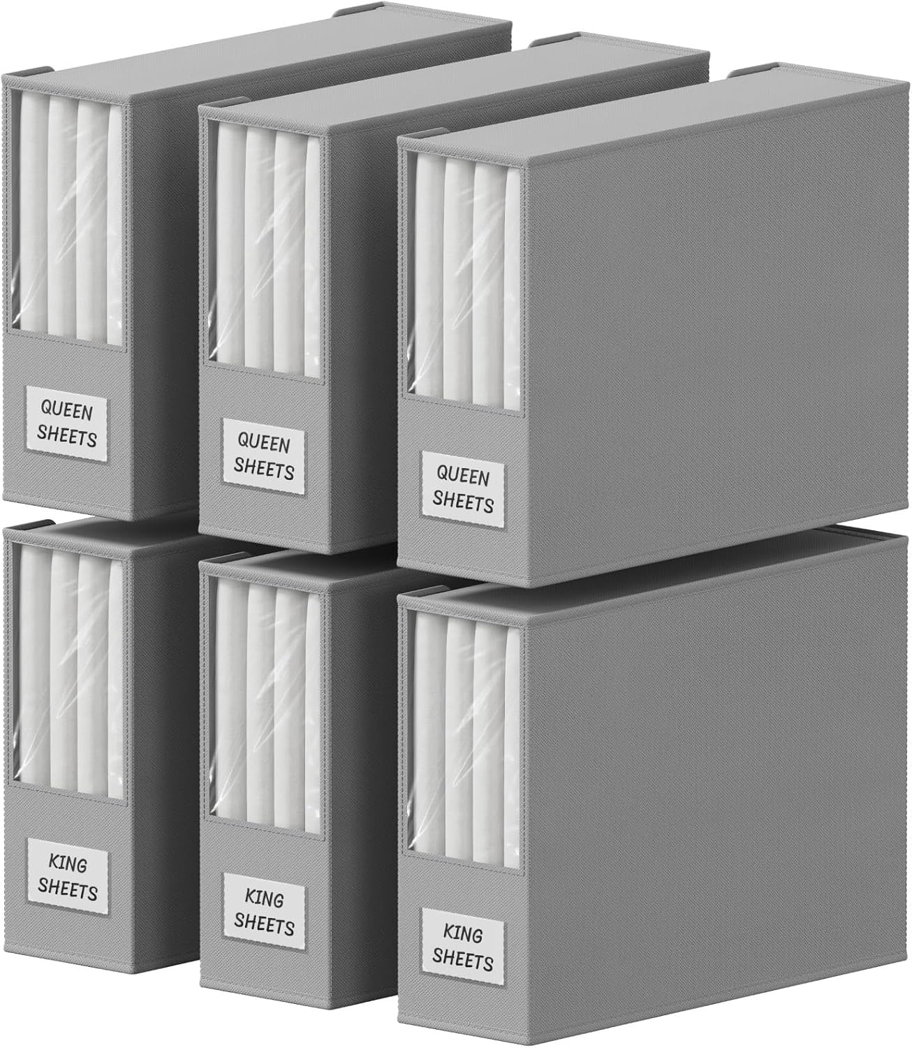 Detalle de Lifewit LH24143.02FG.V1.M01 Bed Sheet Storage Boxes, Set of 6, Clear Window
