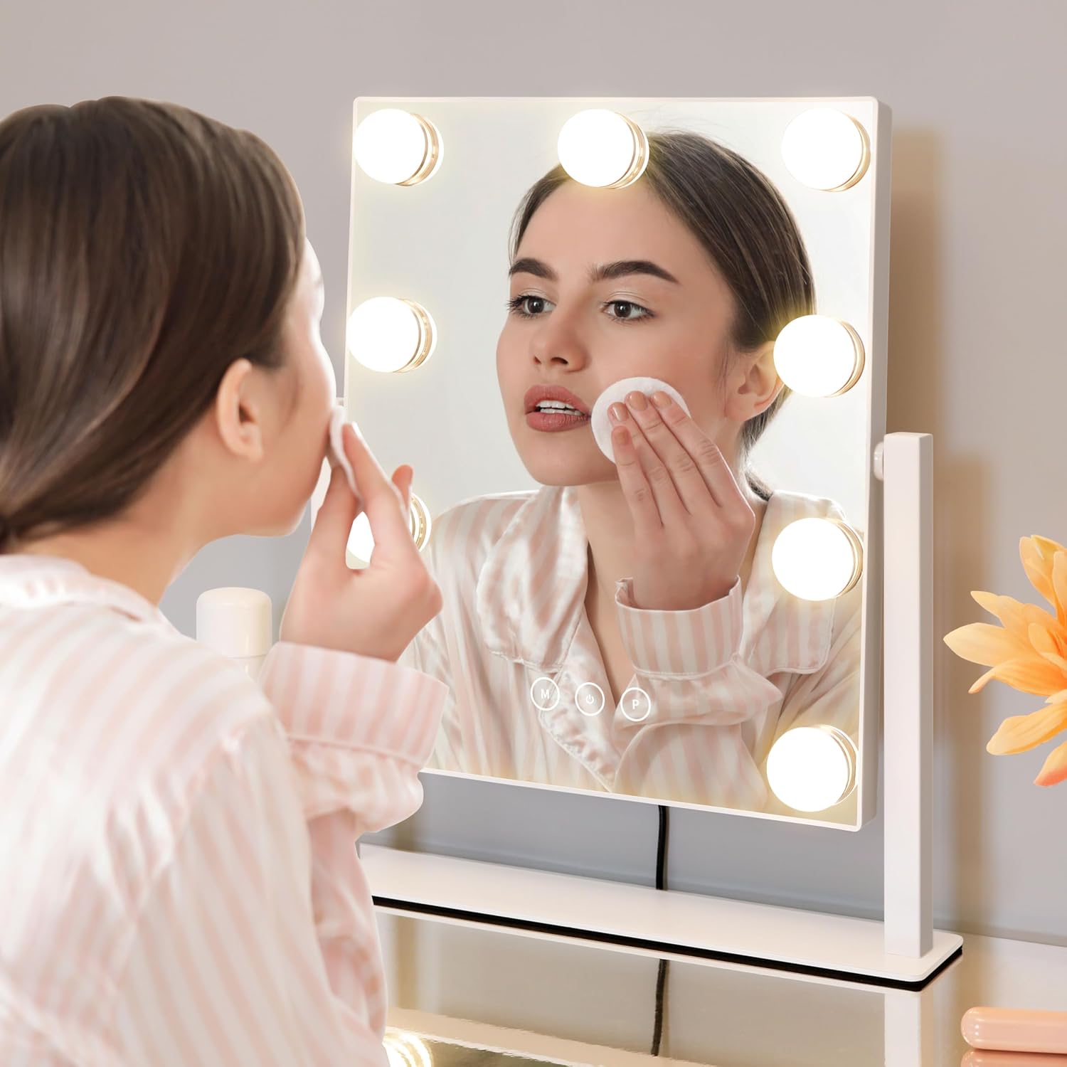 Detalle de Kotdning Lighted Vanity Mirror with 10x Magnification
