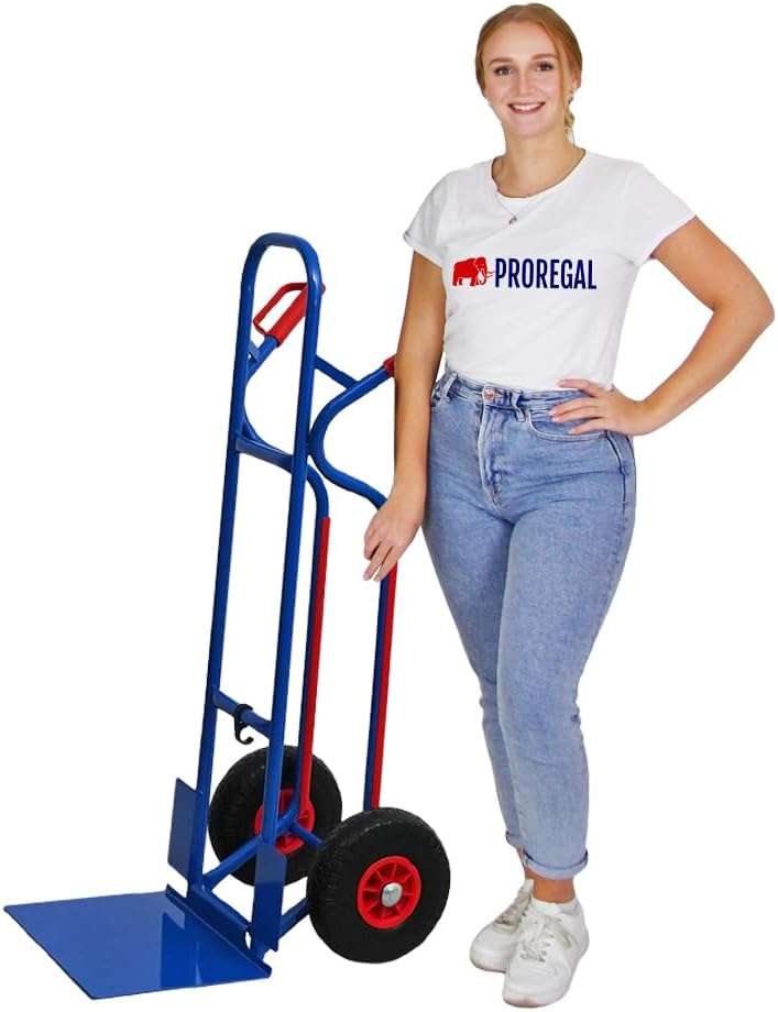 Detalle de PROREGAL Ragnar Sackkarre – XXL klappbare Schaufel, 250 kg Tragkraft, blau