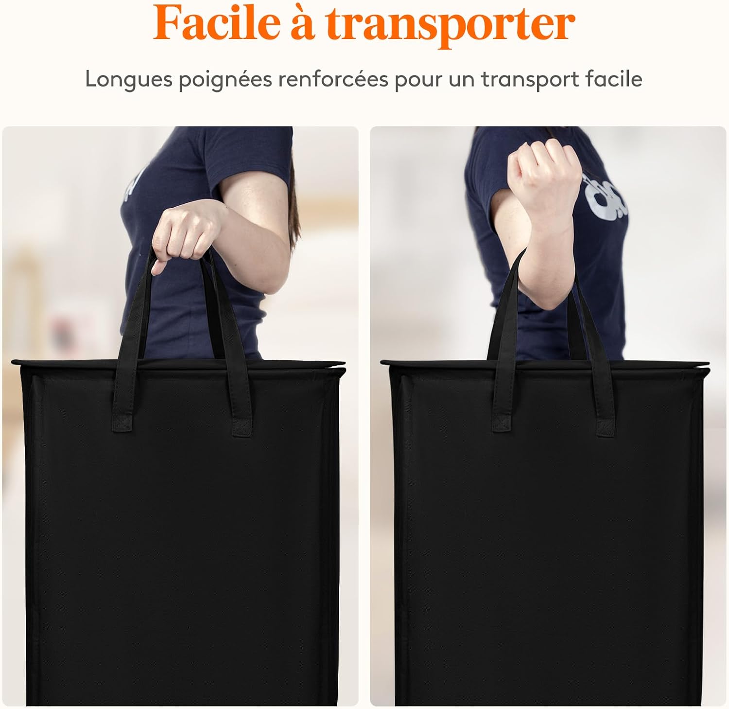 Detalle de Lifewit 24017 set van 2 wasmanden met deksel, 65 l, opvouwbaar